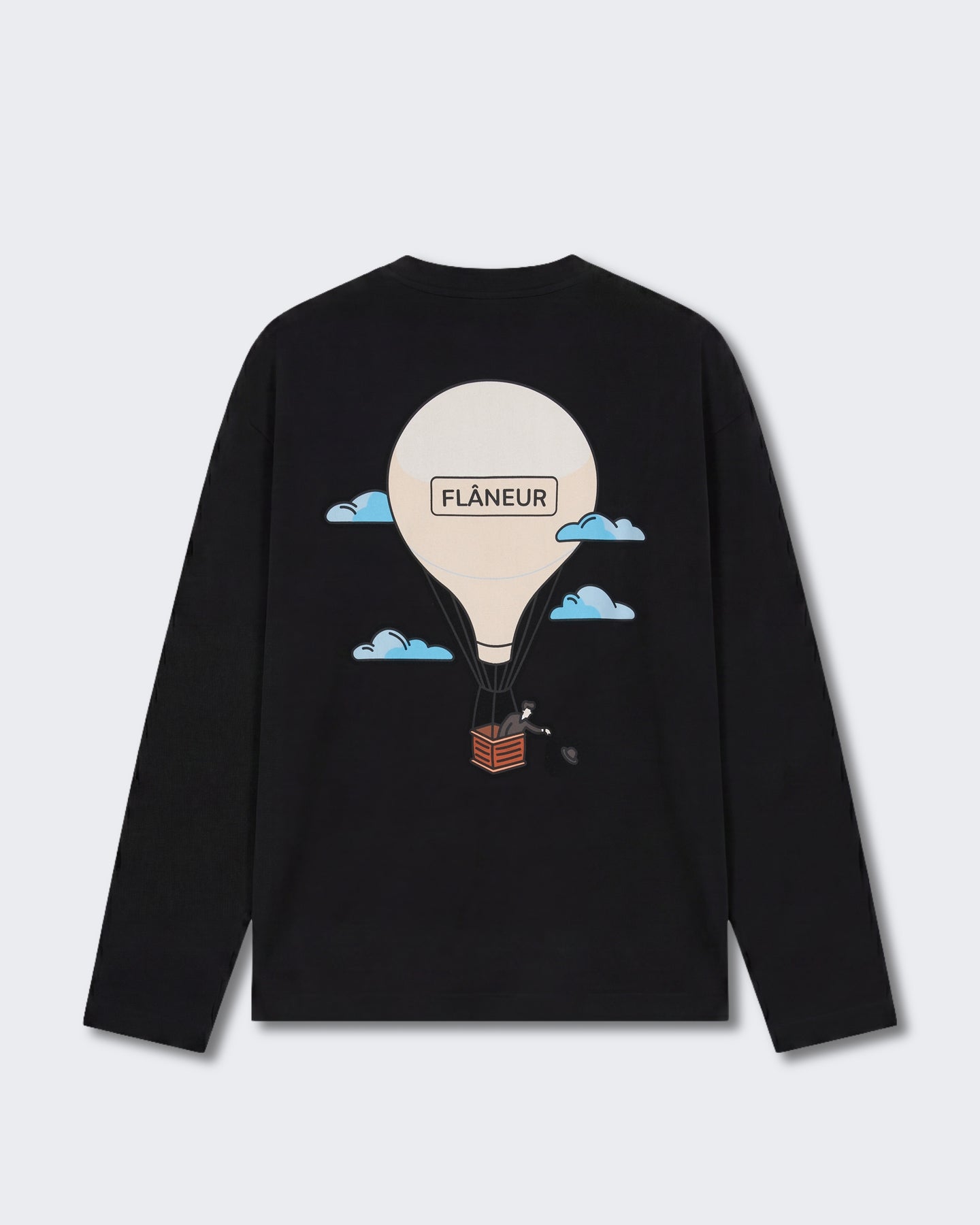 Heren Longsleeve shirt met ballonmouwen Zwart