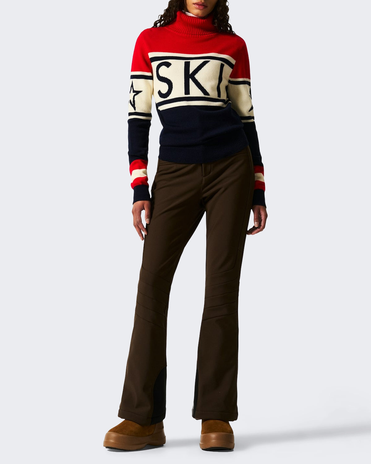 Women's Schild gebreide sweater Red en Blue