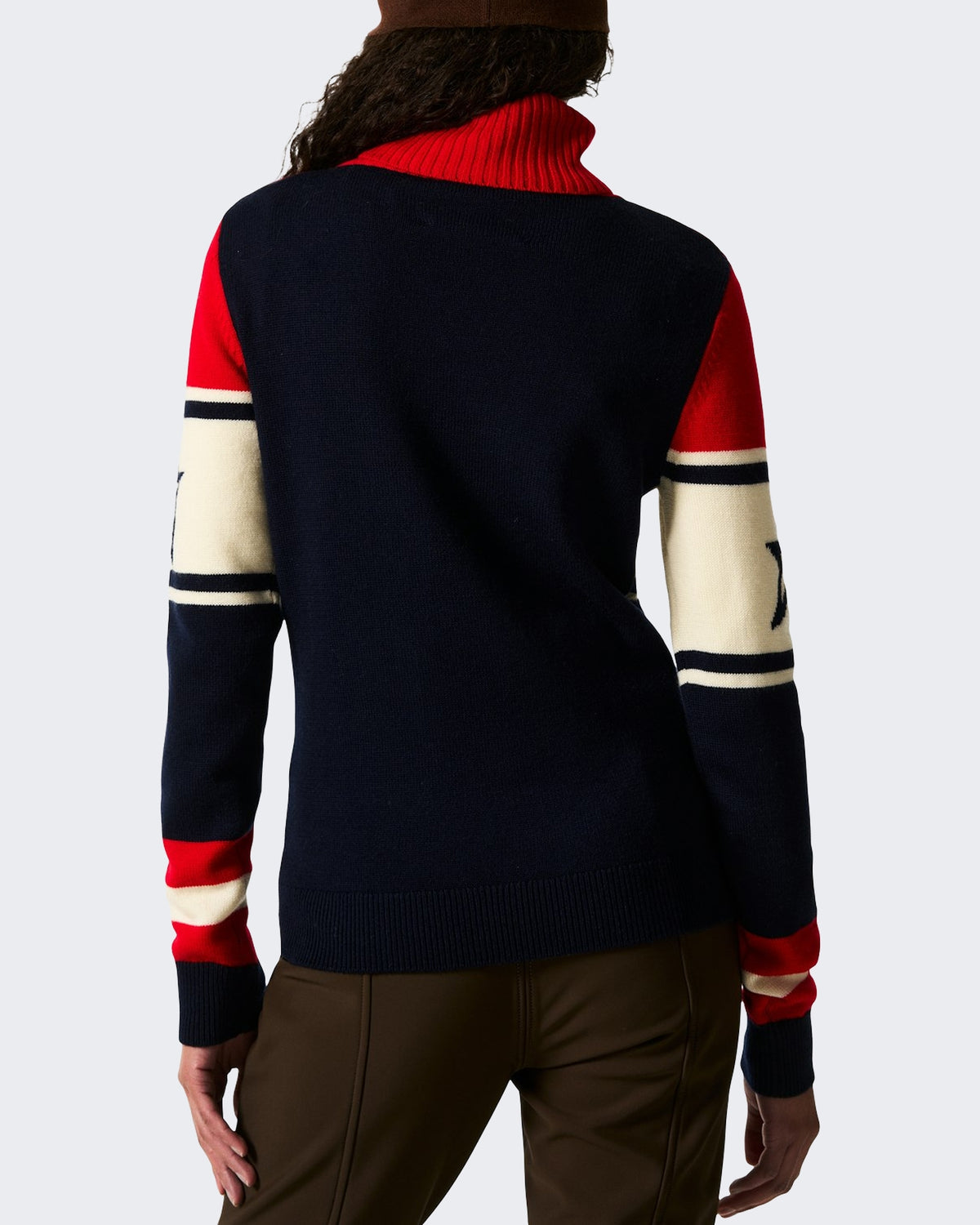 Women's Schild gebreide sweater Red en Blue