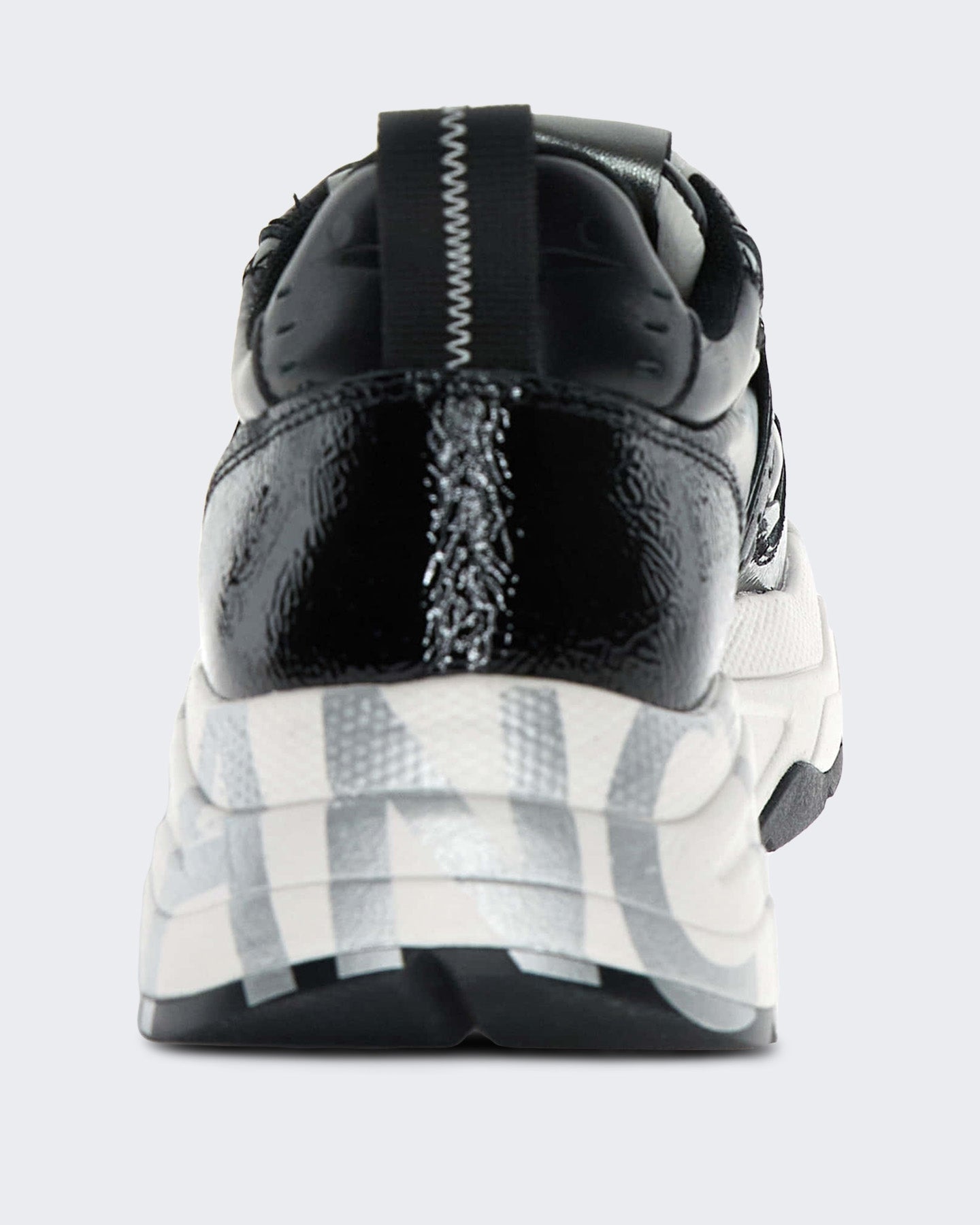Dames Leren sneaker met vetersluiting Zwart