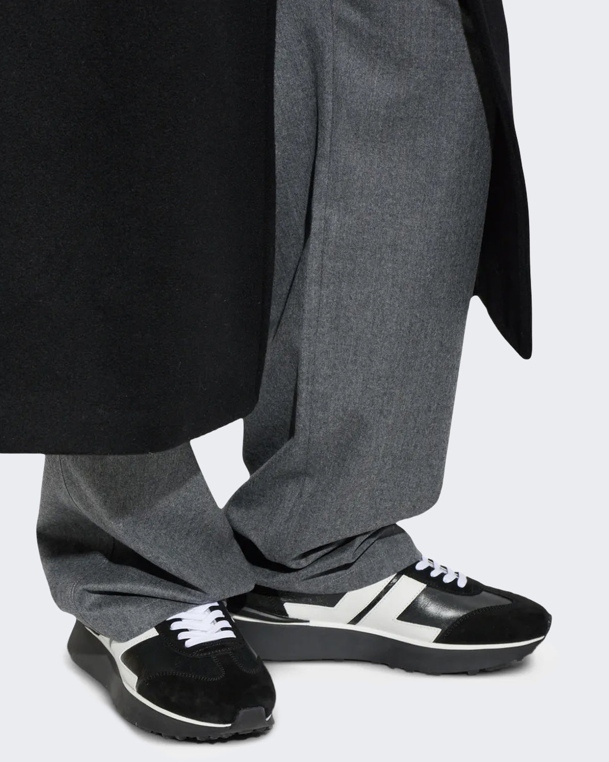 Men's Bumpr sneaker van used leer in Black-wit