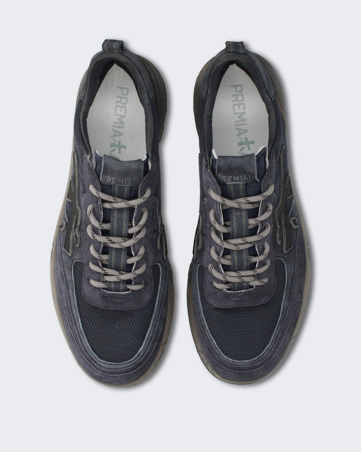 Men's Donkerblauwe sneaker met vetersluiting Blue