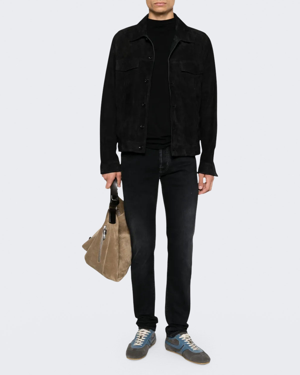 Men's Super slim fit Trousers met vijf zakken Black