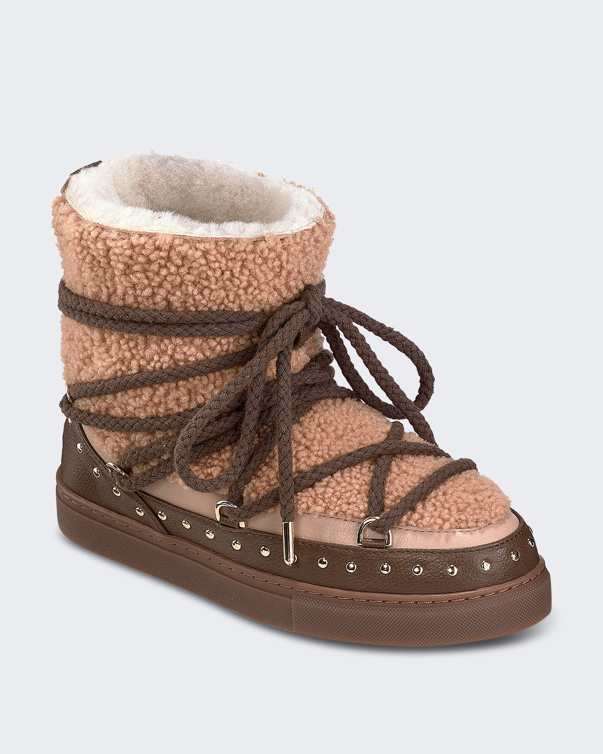 Women's Boot met krullend textuur Beige