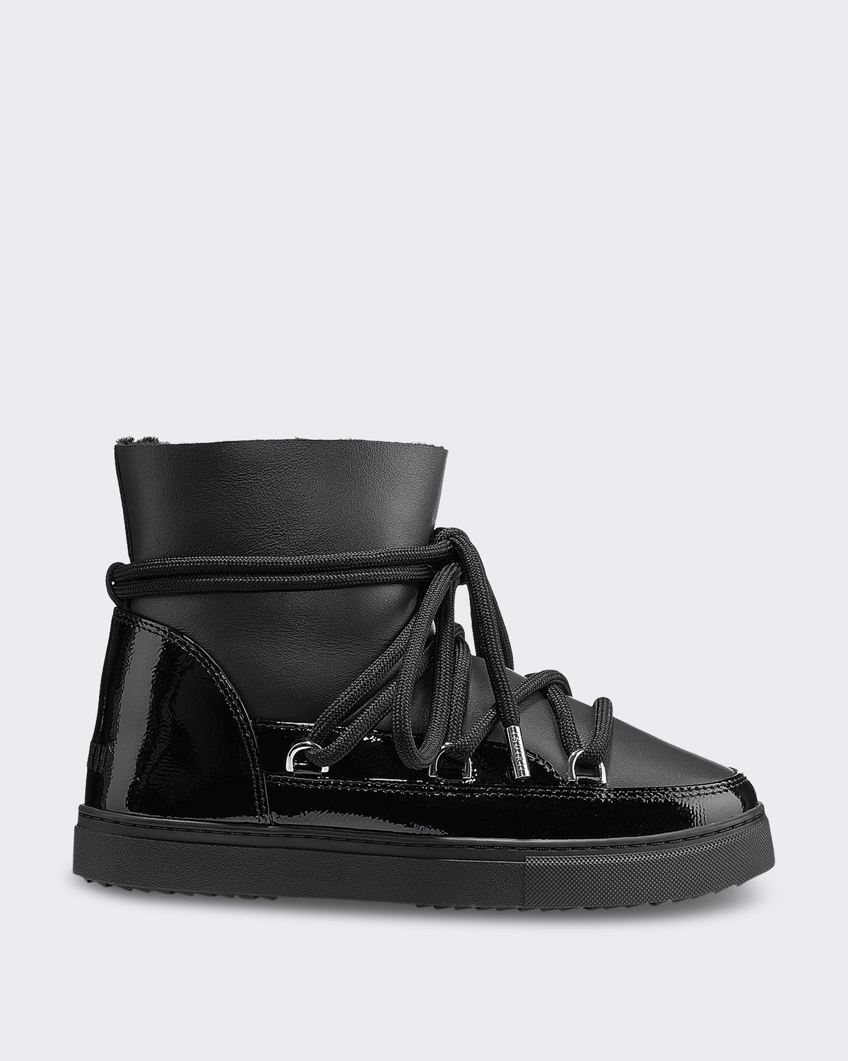 Women's Glanzende winterlaars met gladde afwerking Black