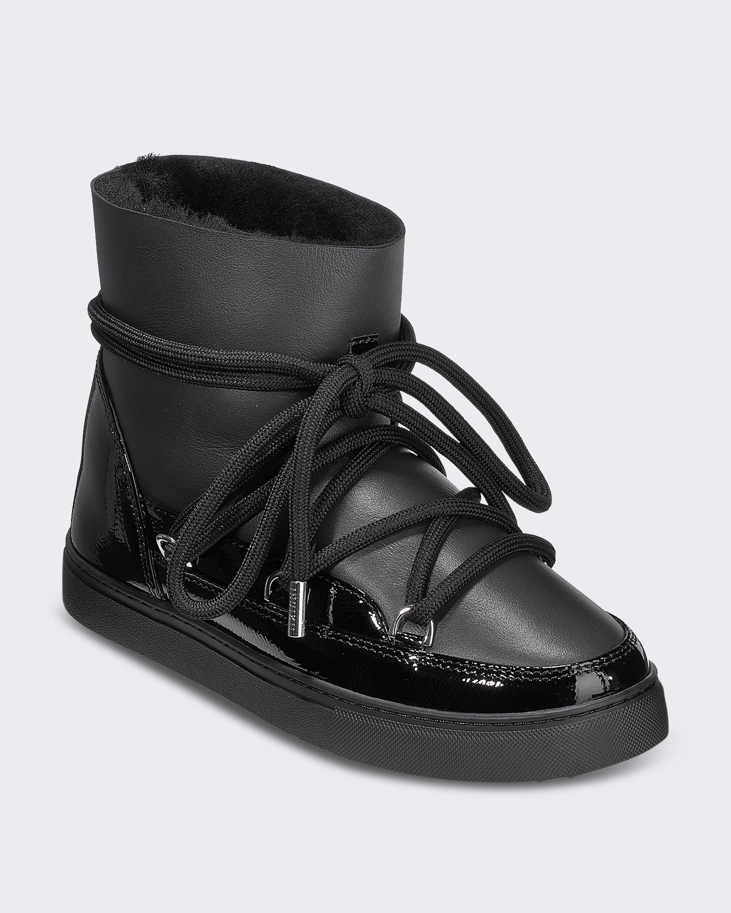 Women's Glanzende winterlaars met gladde afwerking Black