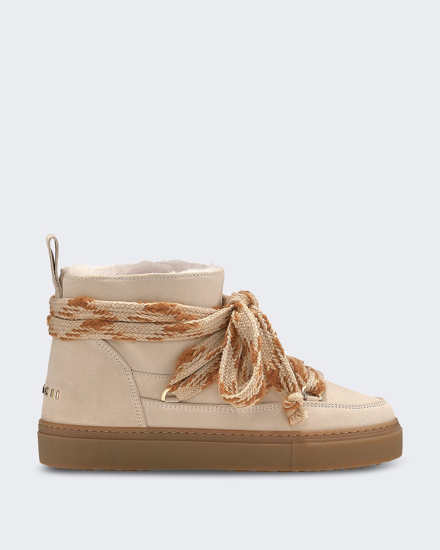 Women's Boot met suède afwerking en knoopdetail White