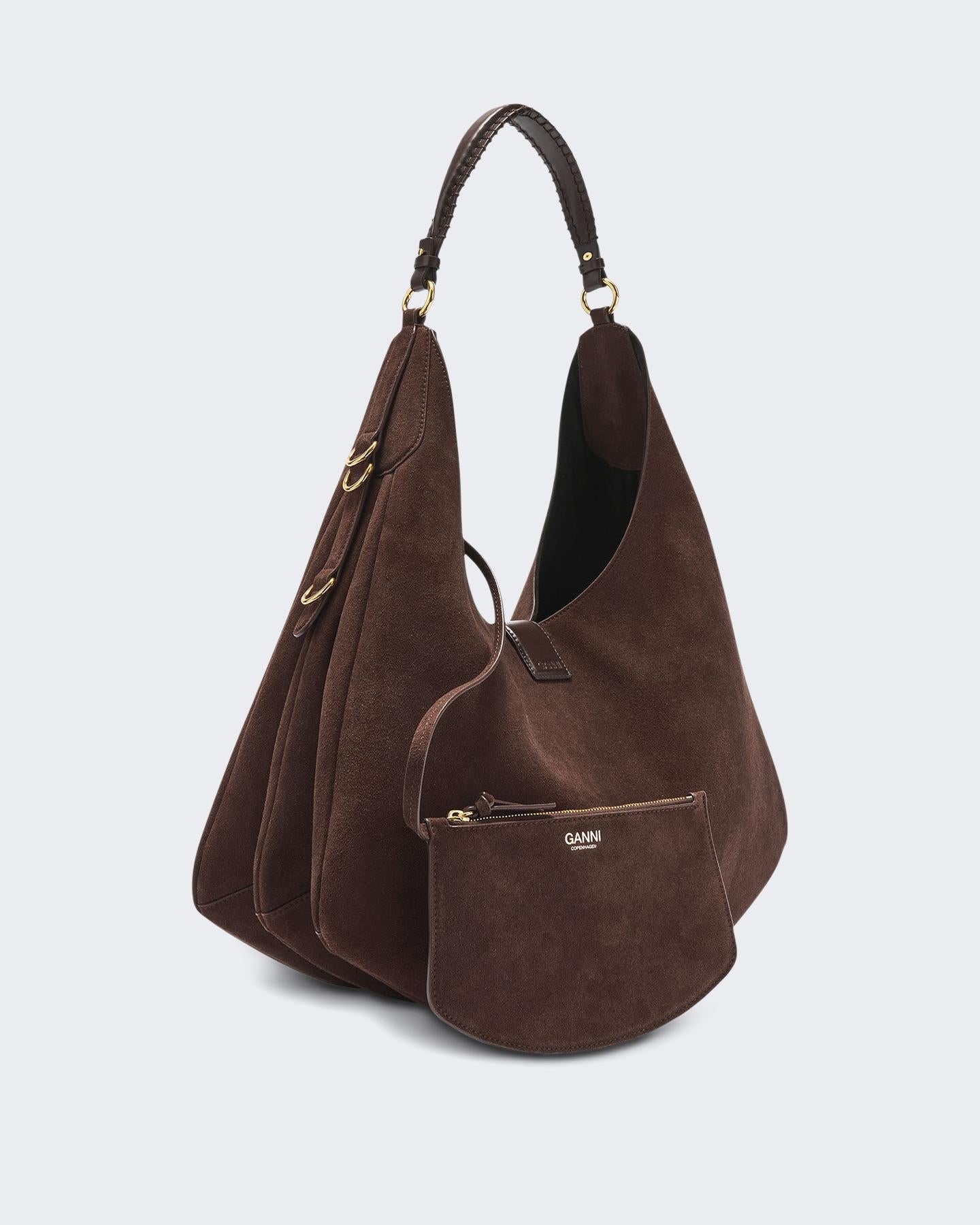 Ganni Dames Large Kat Bag Bruin