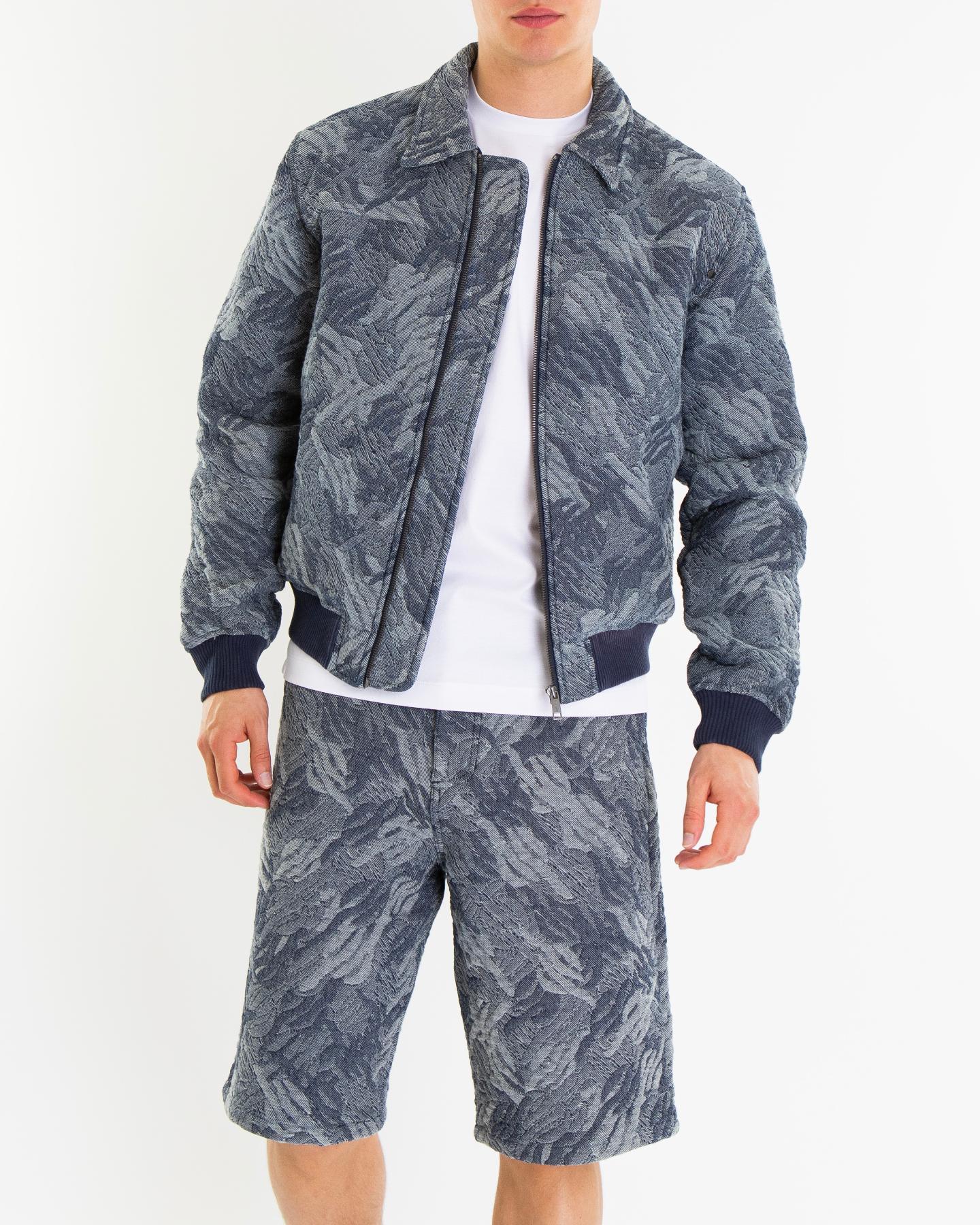 Heren Denim Bomber Camo Grijs