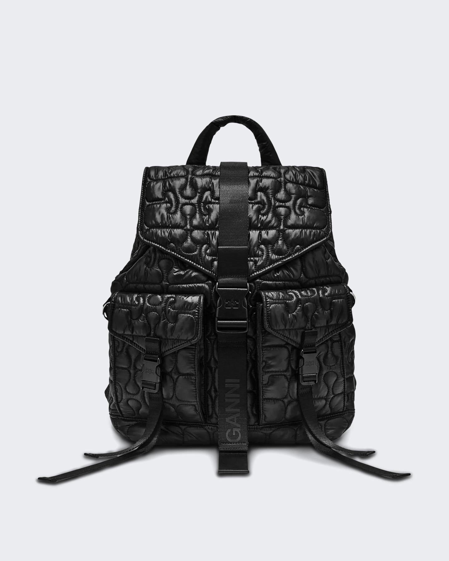 Ganni Dames Quilted Re-Tech Backpack