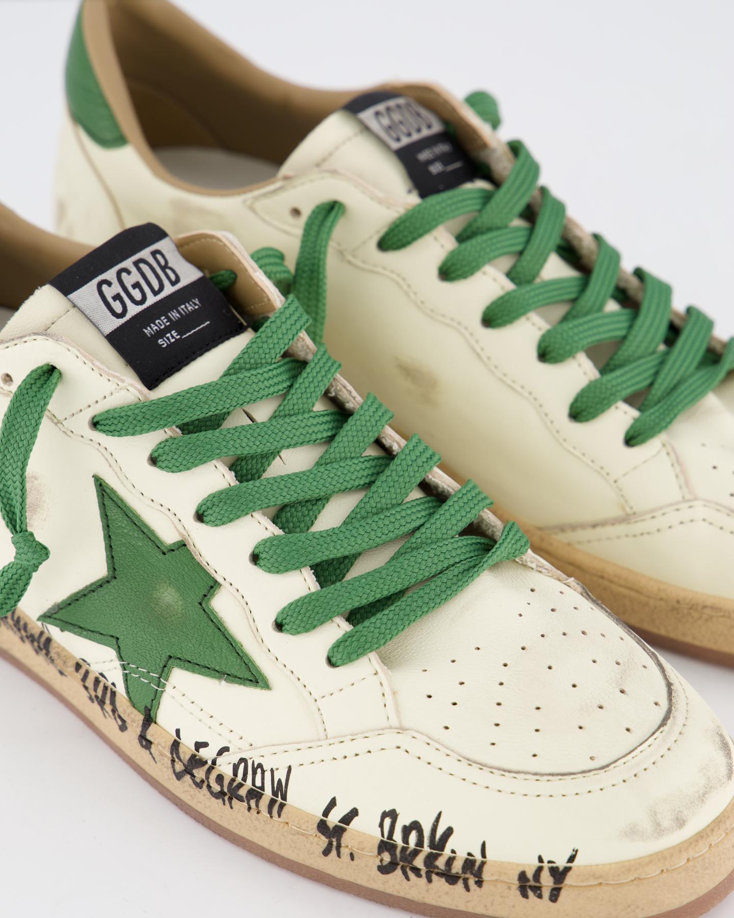 Heren Ball Star Sneaker Wit/Groen