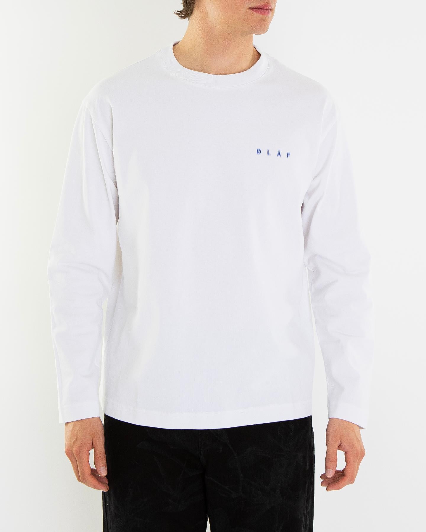 Heren Ink Stain Longsleeve Shirt Wit