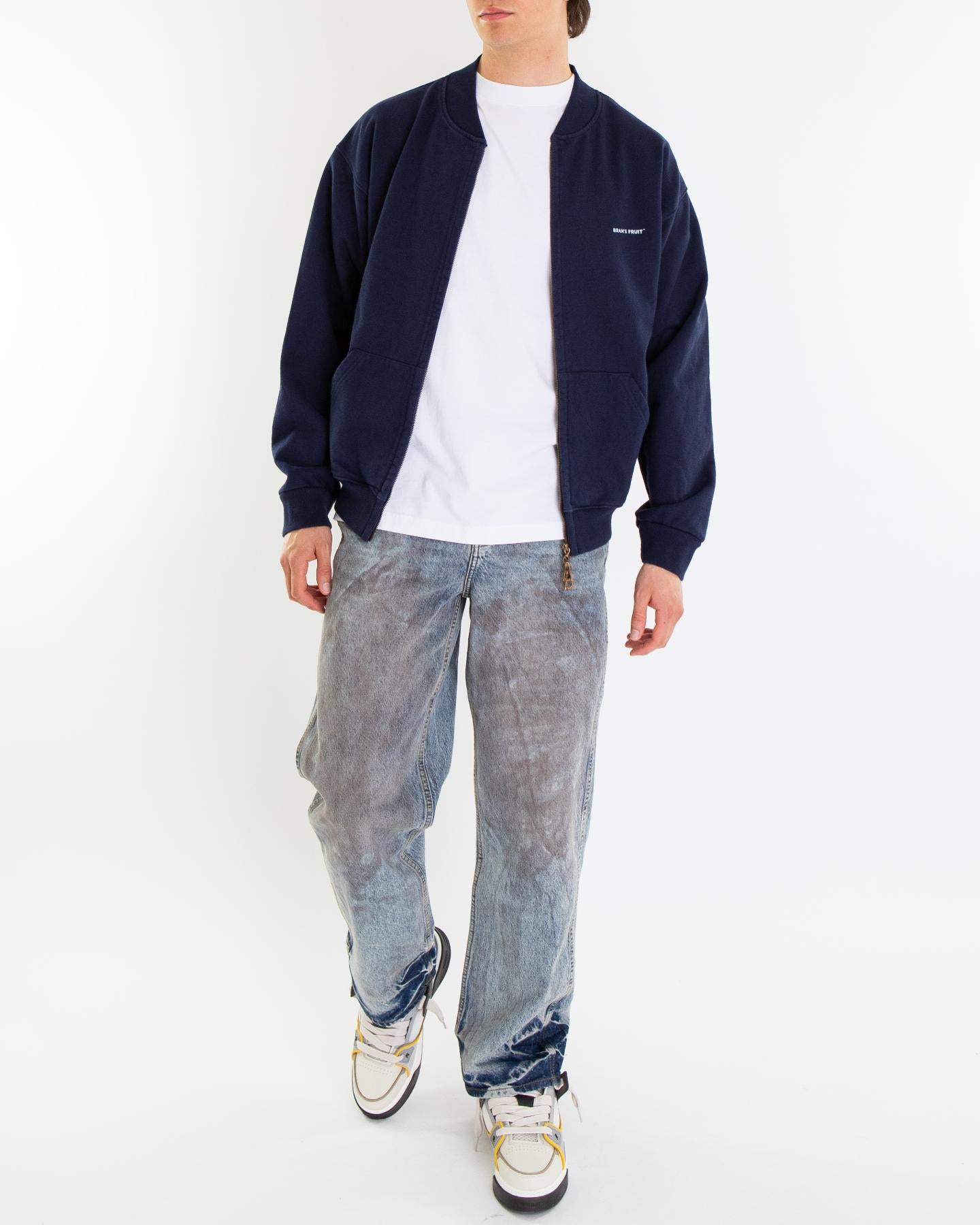 Heren Eyelett Zip Up Vest Blauw