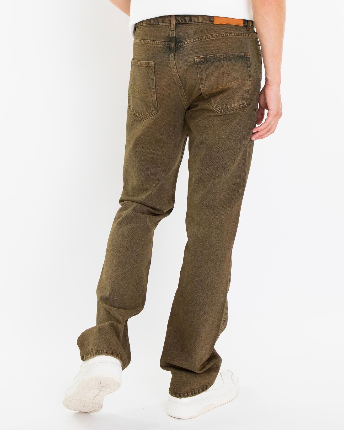 Heren Straight Jeans Beige