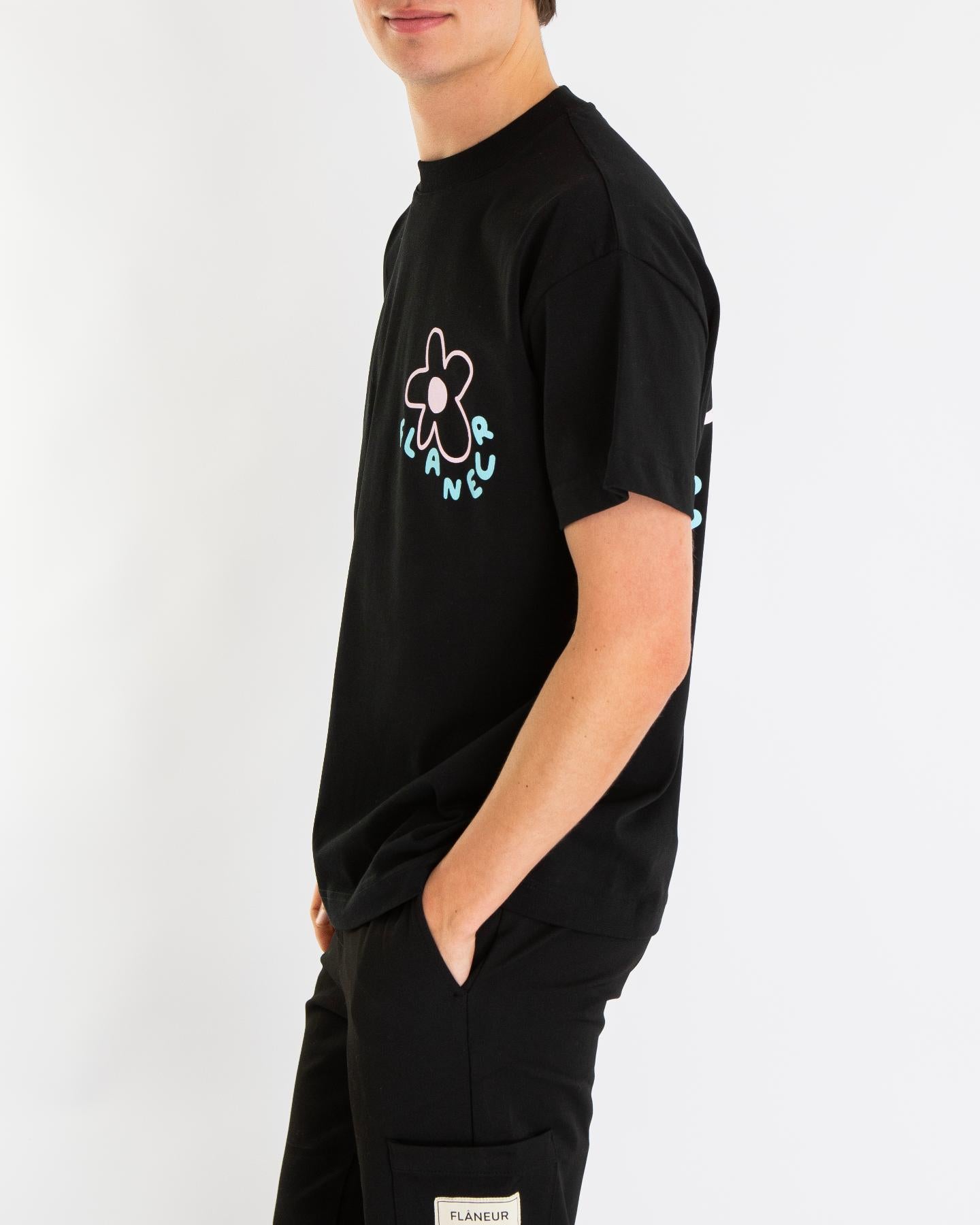 Heren Blossom T-Shirt Zwart/Roze