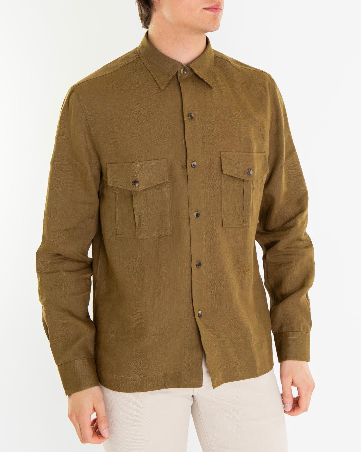 Heren Western Shirt Groen