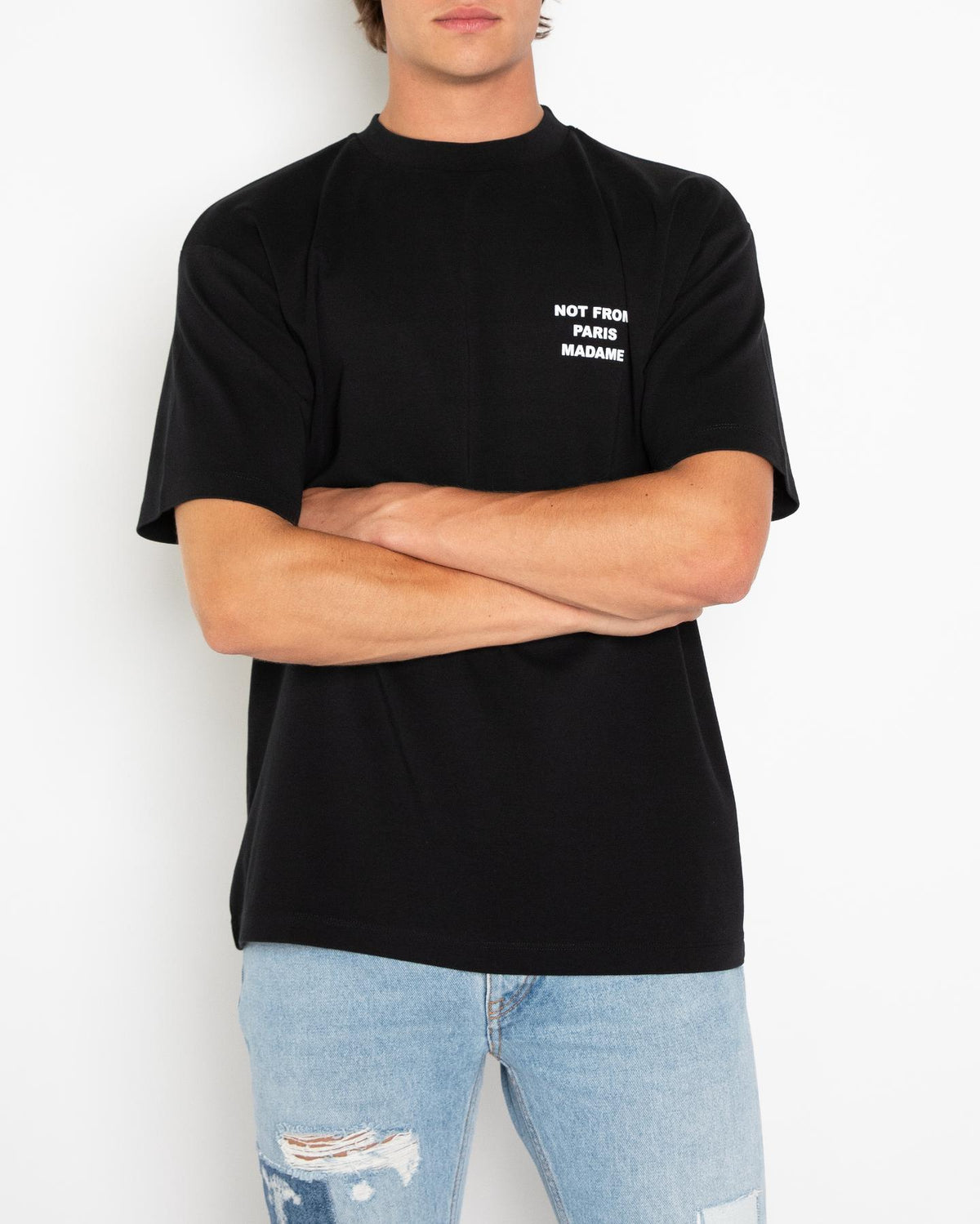 Heren Slogan T-Shirt Zwart