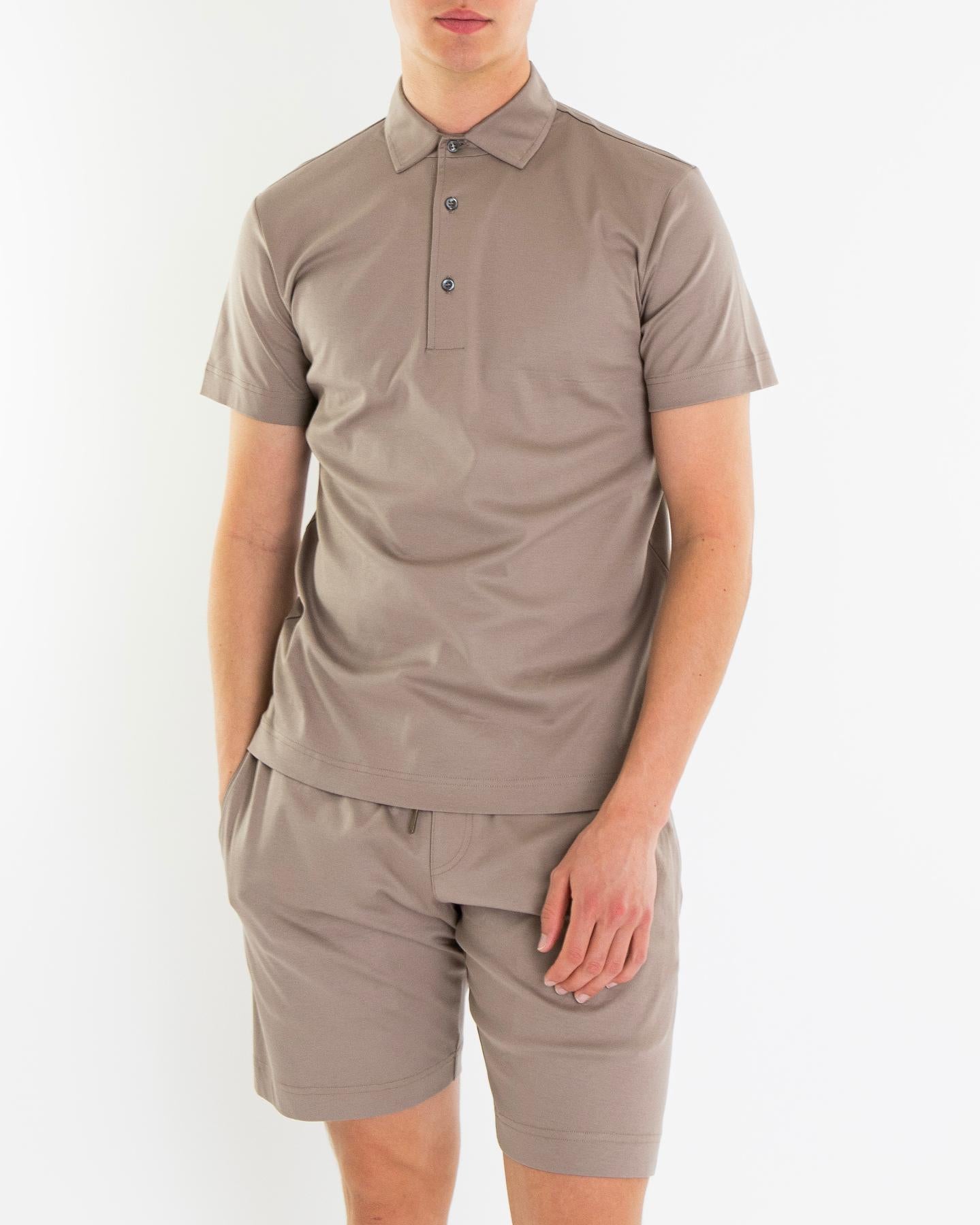 Heren Supima Polo Schiller Grijs