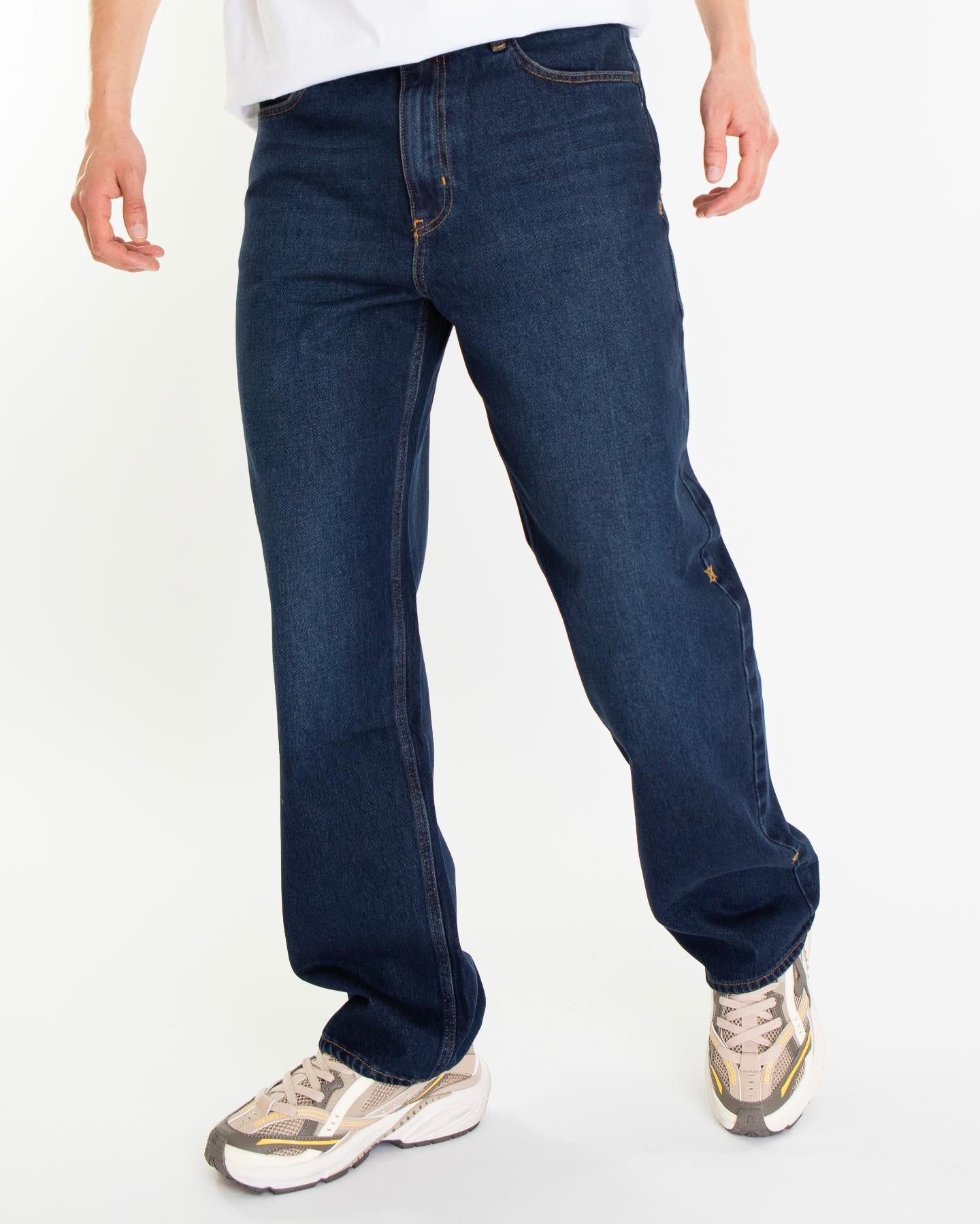 Heren Washed Jeans Blauw