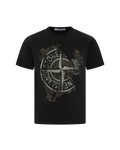 Stone Island Kids Logoprint T-Shirt Black