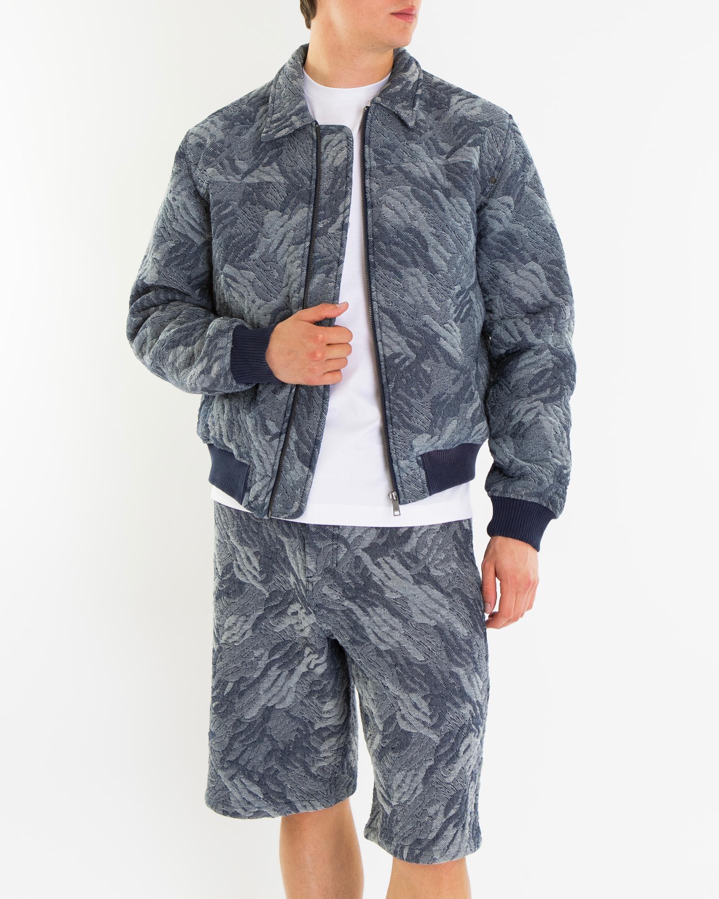 Heren Denim Bomber Camo Grijs