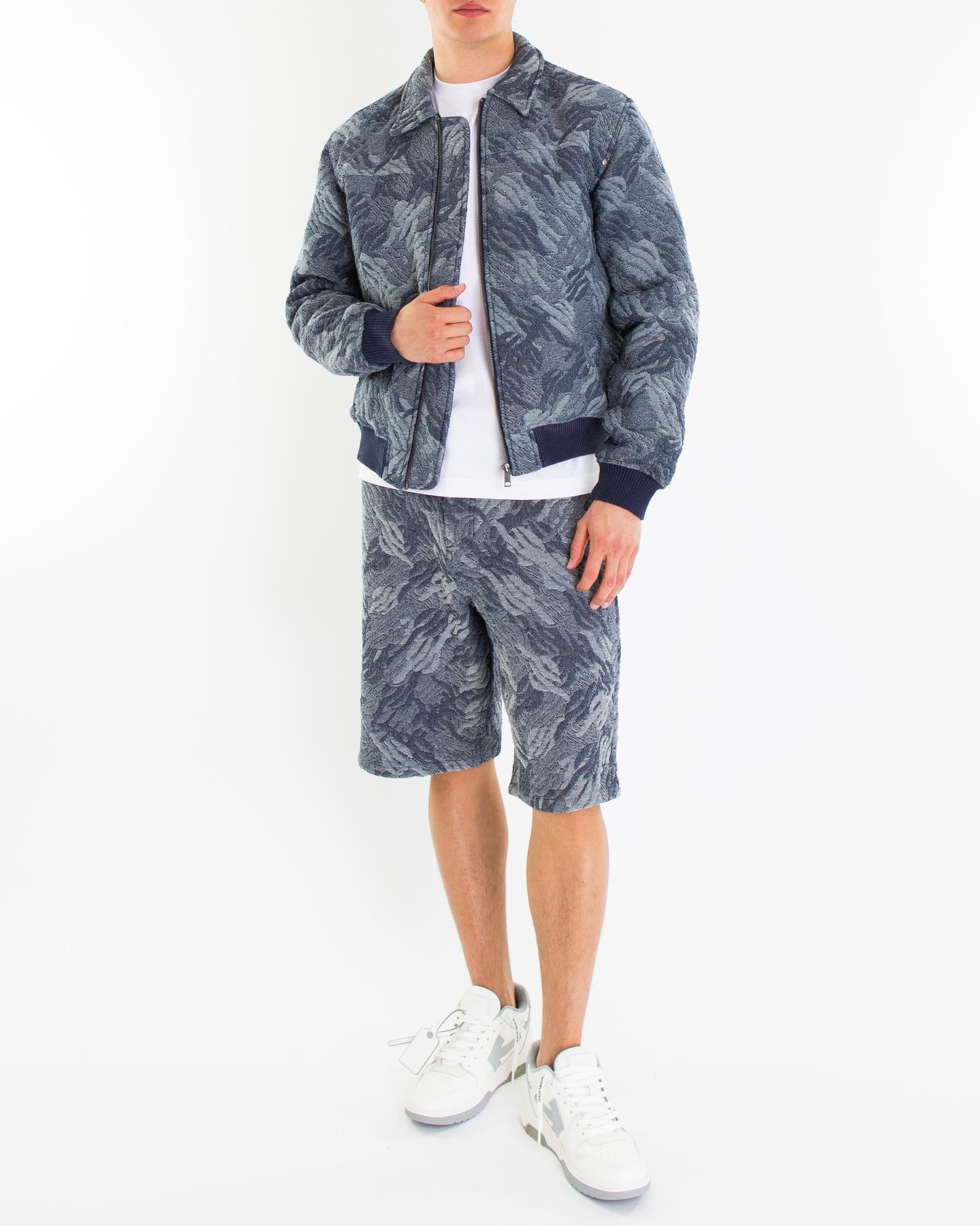 Heren Denim Bomber Camo Grijs