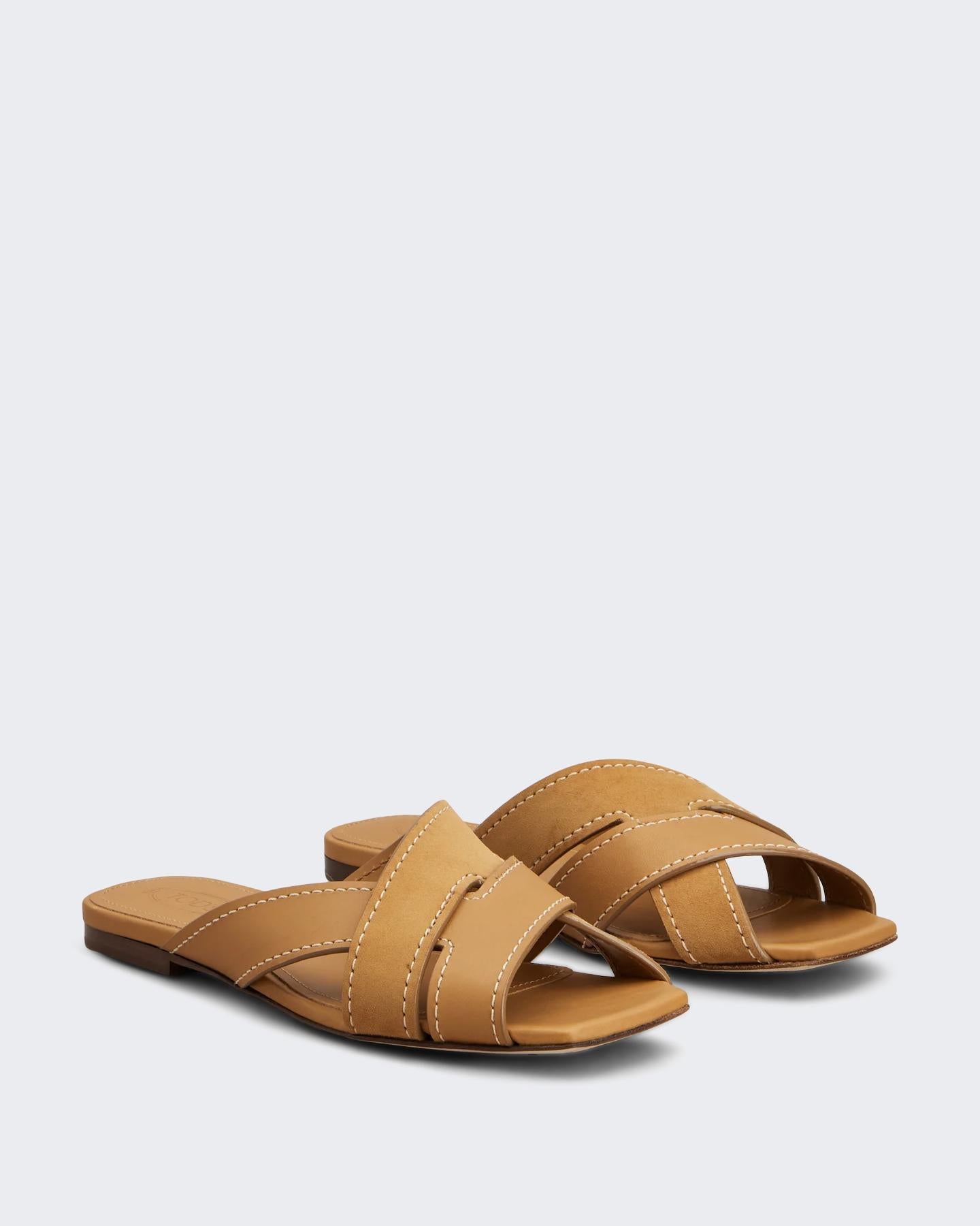 Tods Dames Sand.Cuoio Flat 99L Fasce Incr