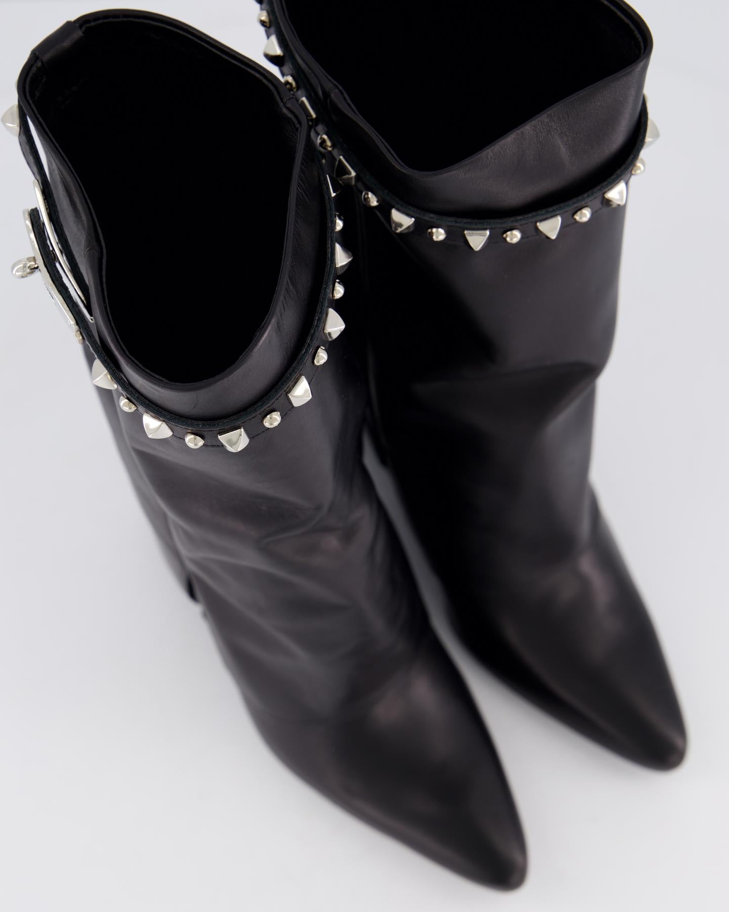 Dames Studded Leather Wedge Boot