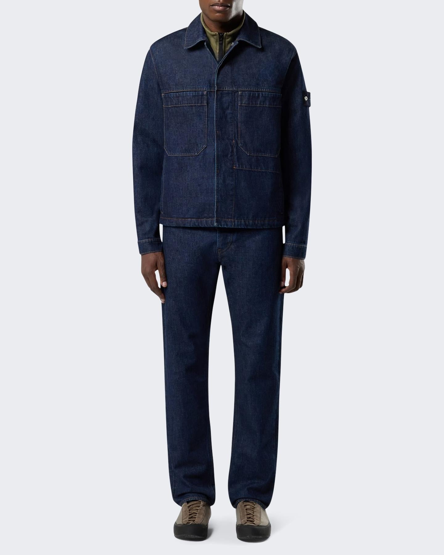 Stone Island Heren Logopatch Coach Jacketr Blauw
