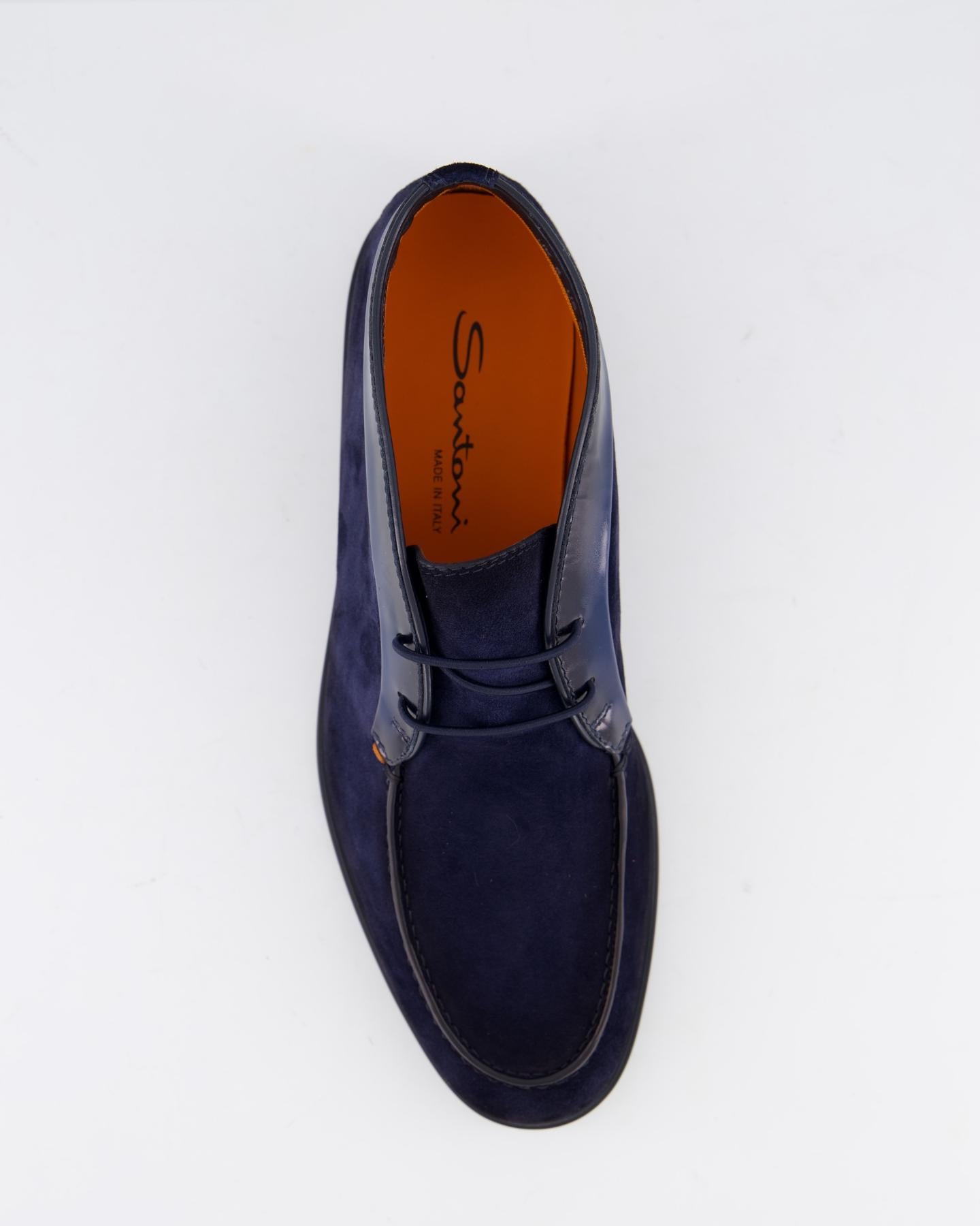 Santoni Heren Ikki Veterschoen Blauw