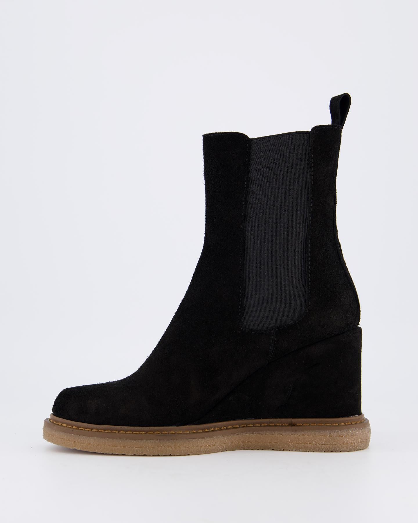 Dames Suede Wedge Chelsea Booty