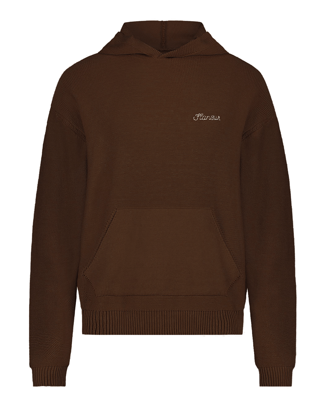 Men Signature knit hoodie brown