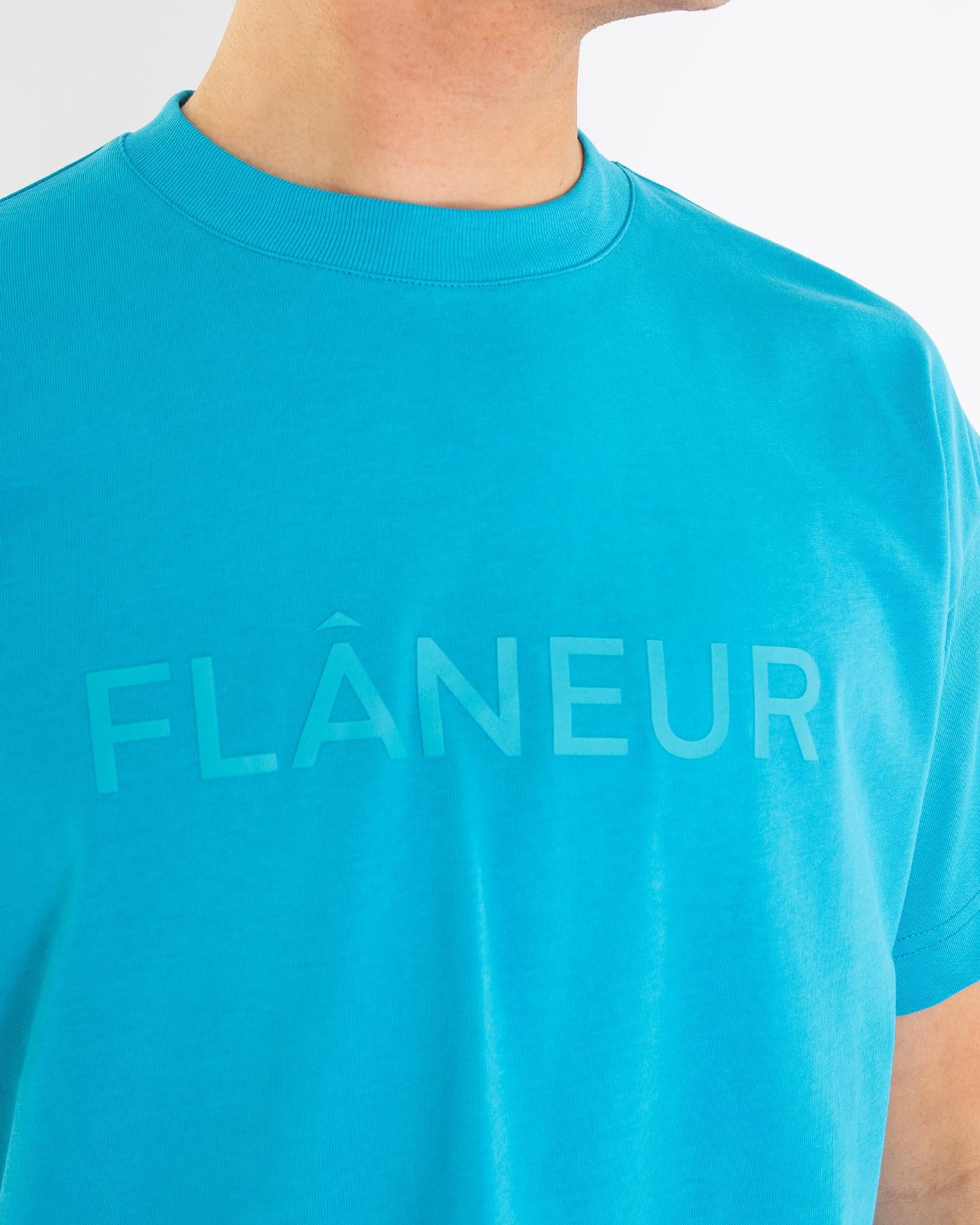 Heren Tonal Logo T-Shirt Blauw
