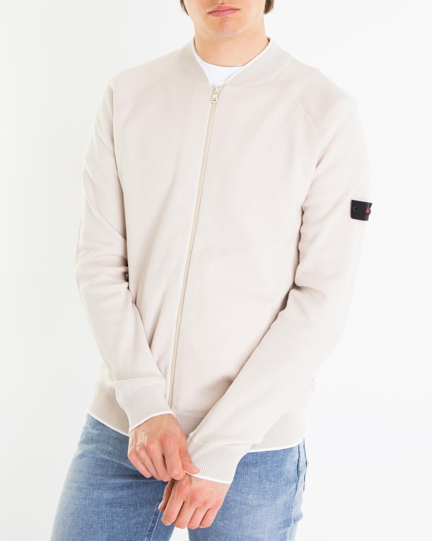 Heren Mosk Full Zip Sweater Beige
