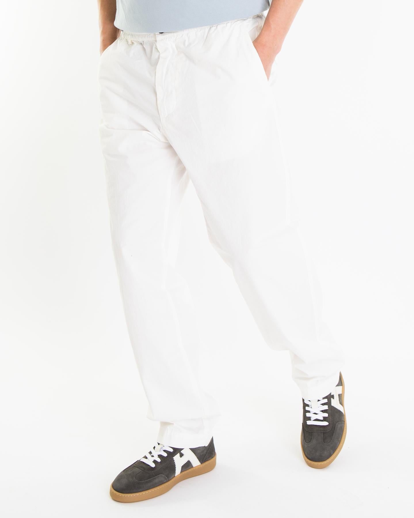 Heren Microreps Loose Pants Wit