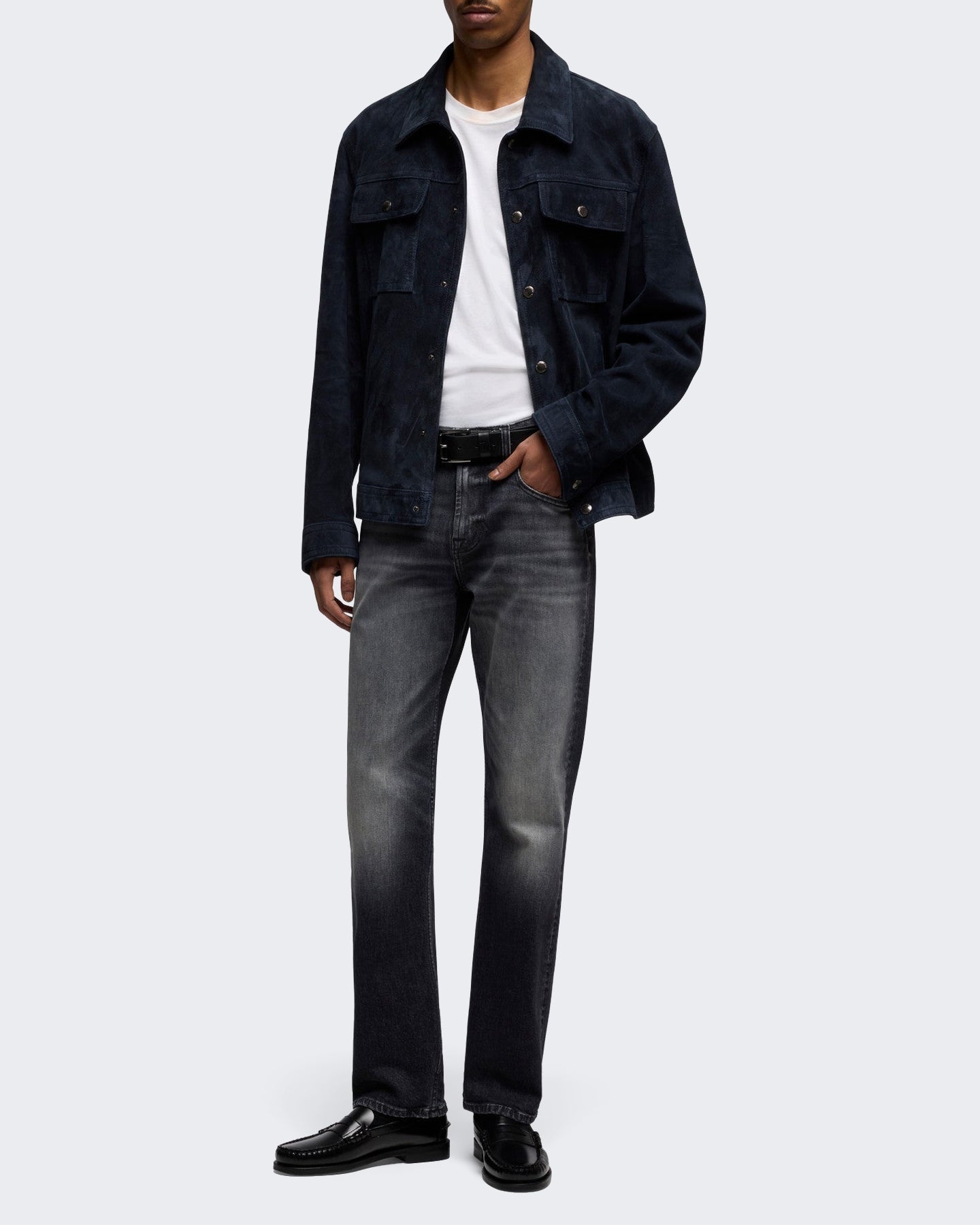 7 For All Mankind Heren The Straight 32" Archive jeans Zwart - Eleganza.nl