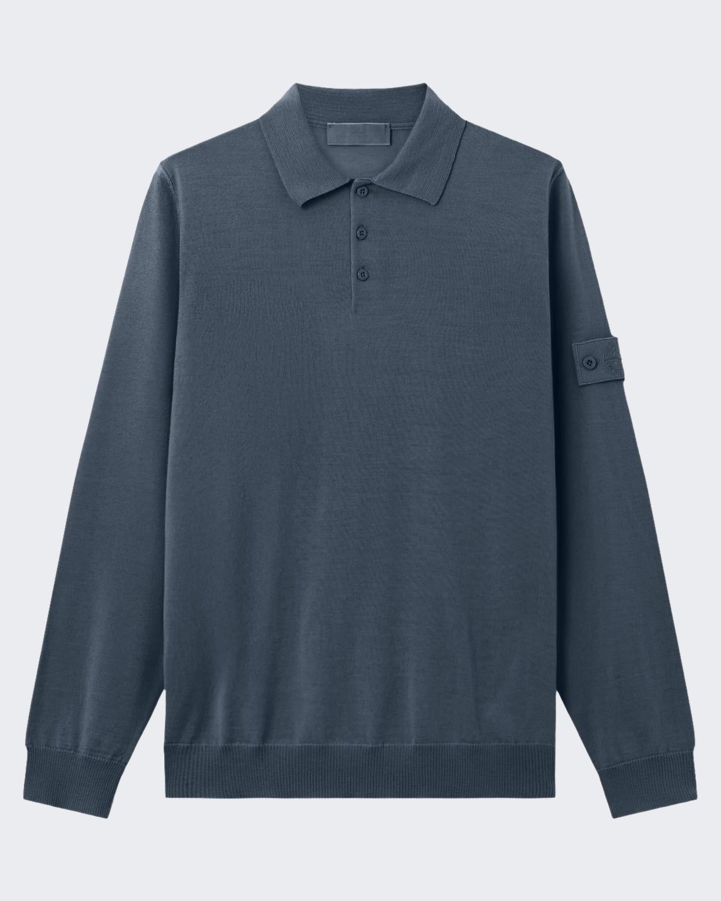 Stone Island Heren LongSleeve Polo Ghost Blauw