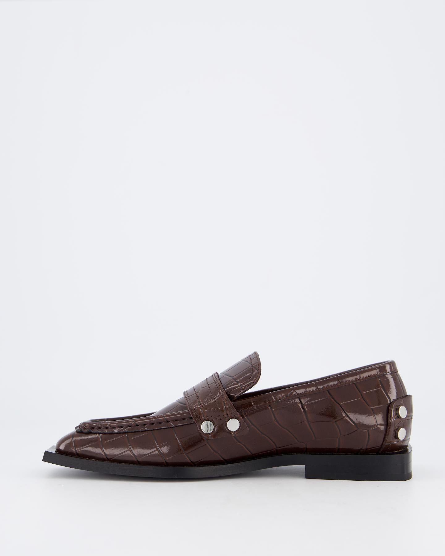 Dames Brown Croco Loafers