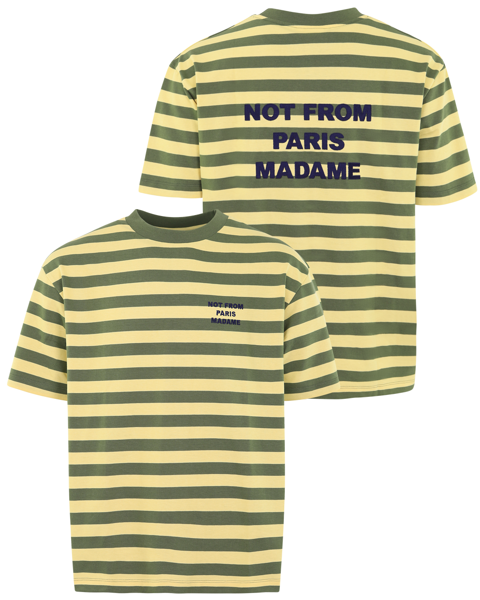 Men Le T-shirt slogan rayè