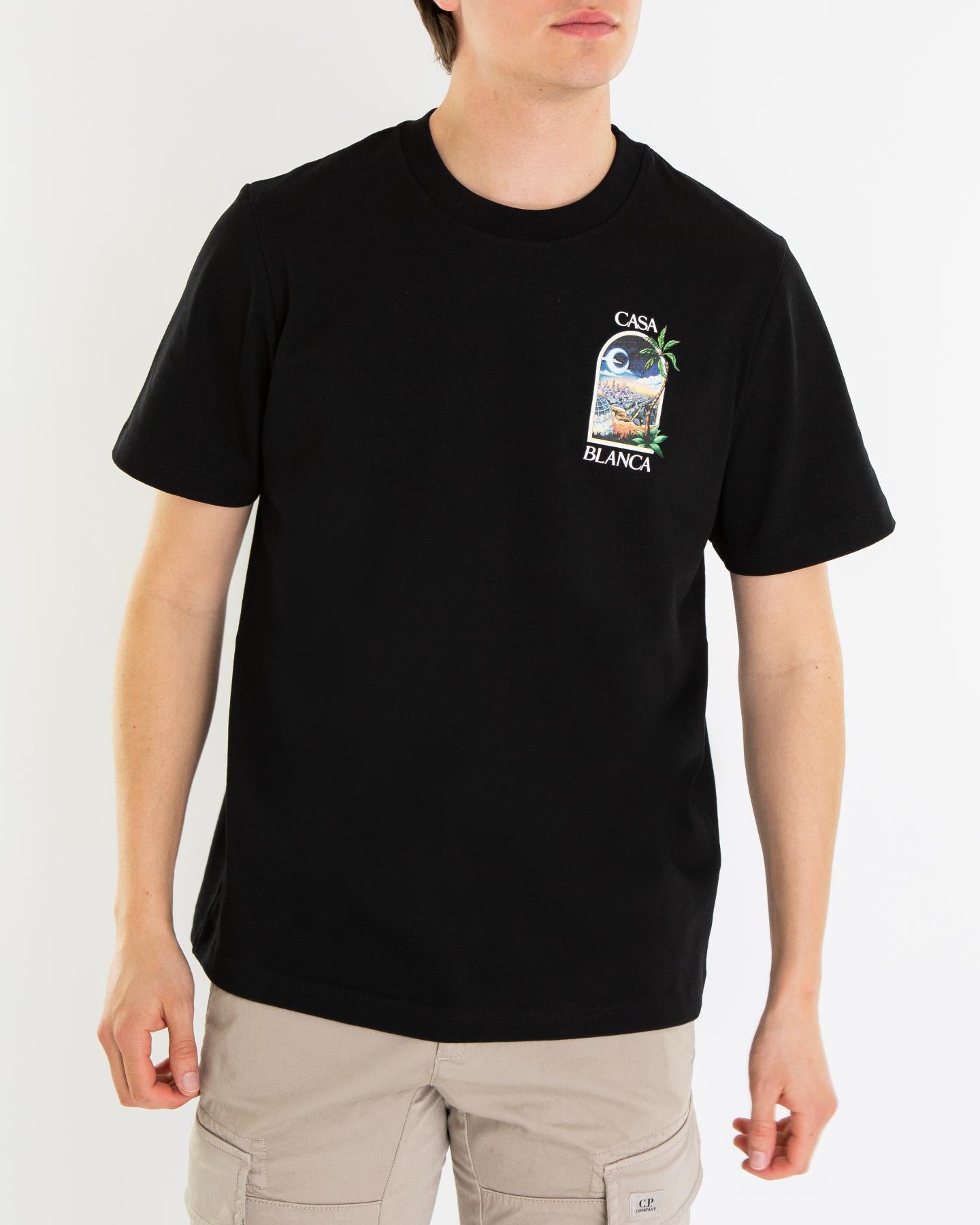 Heren La Night Printed T-Shirt Zwart