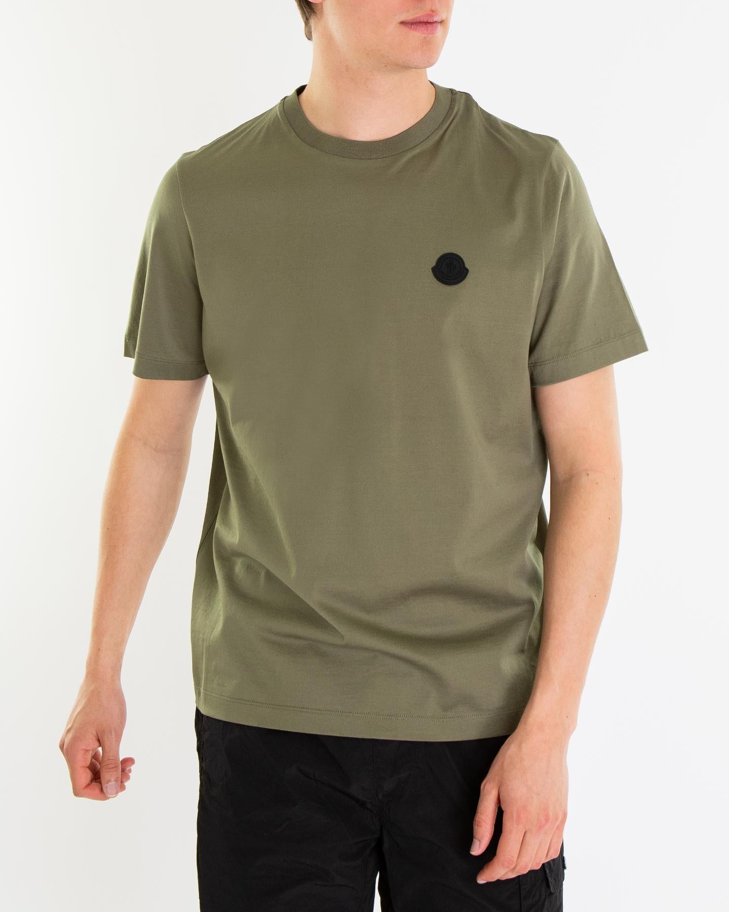 Heren Verticaal Logo T-Shirt Groen