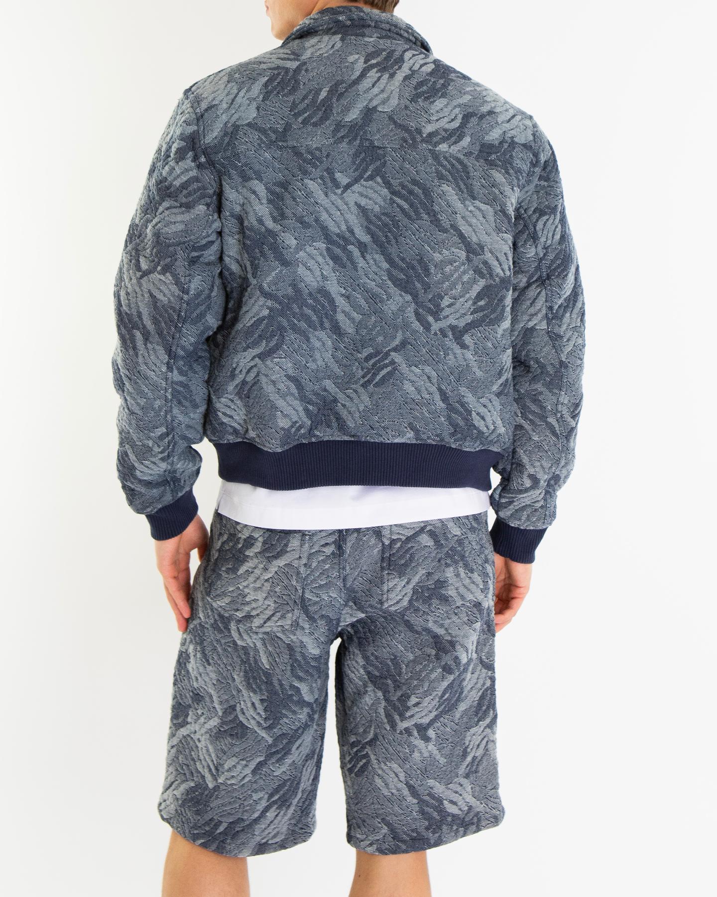 Heren Denim Bomber Camo Grijs