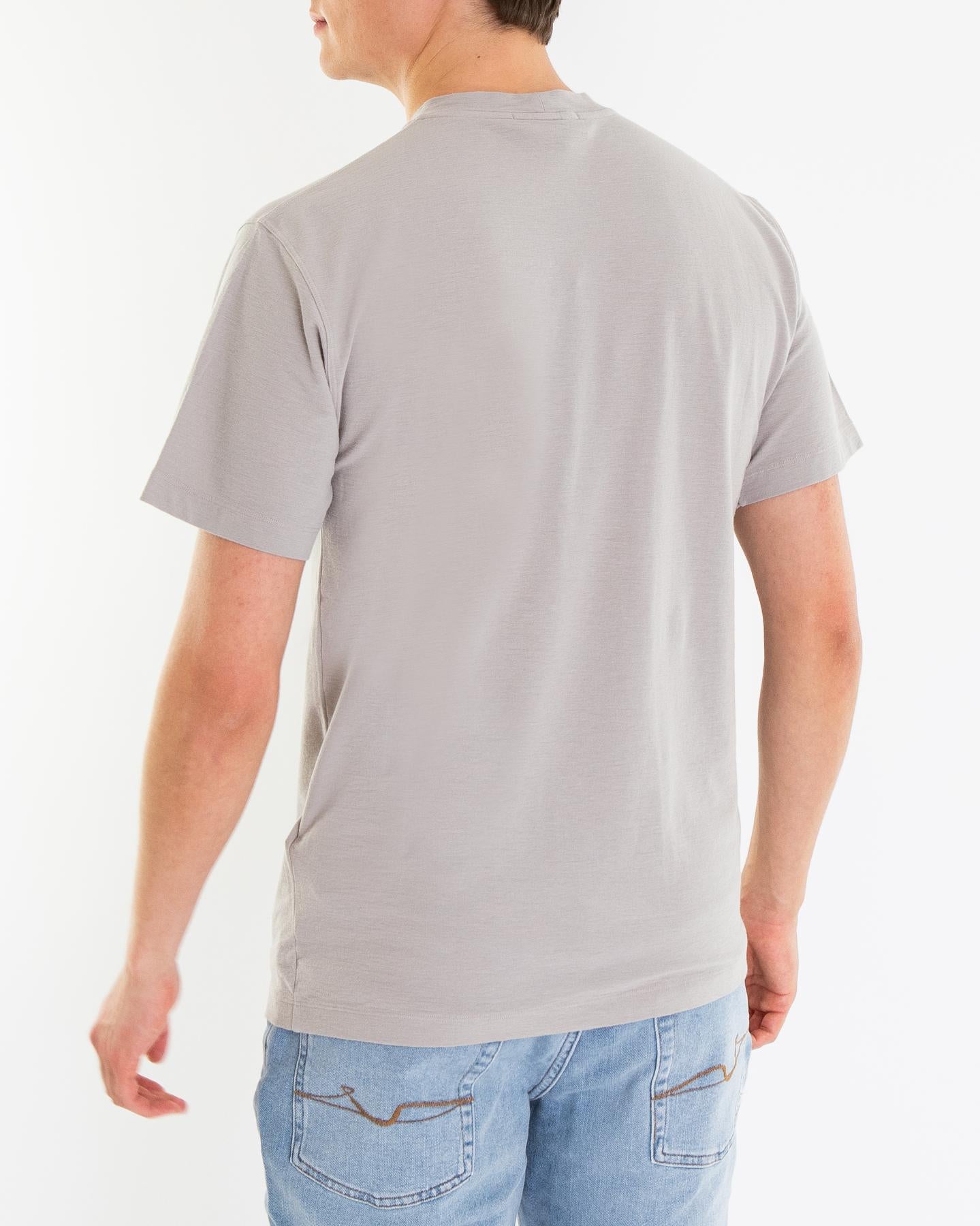 Heren Compass Patch T-Shirt Grijs