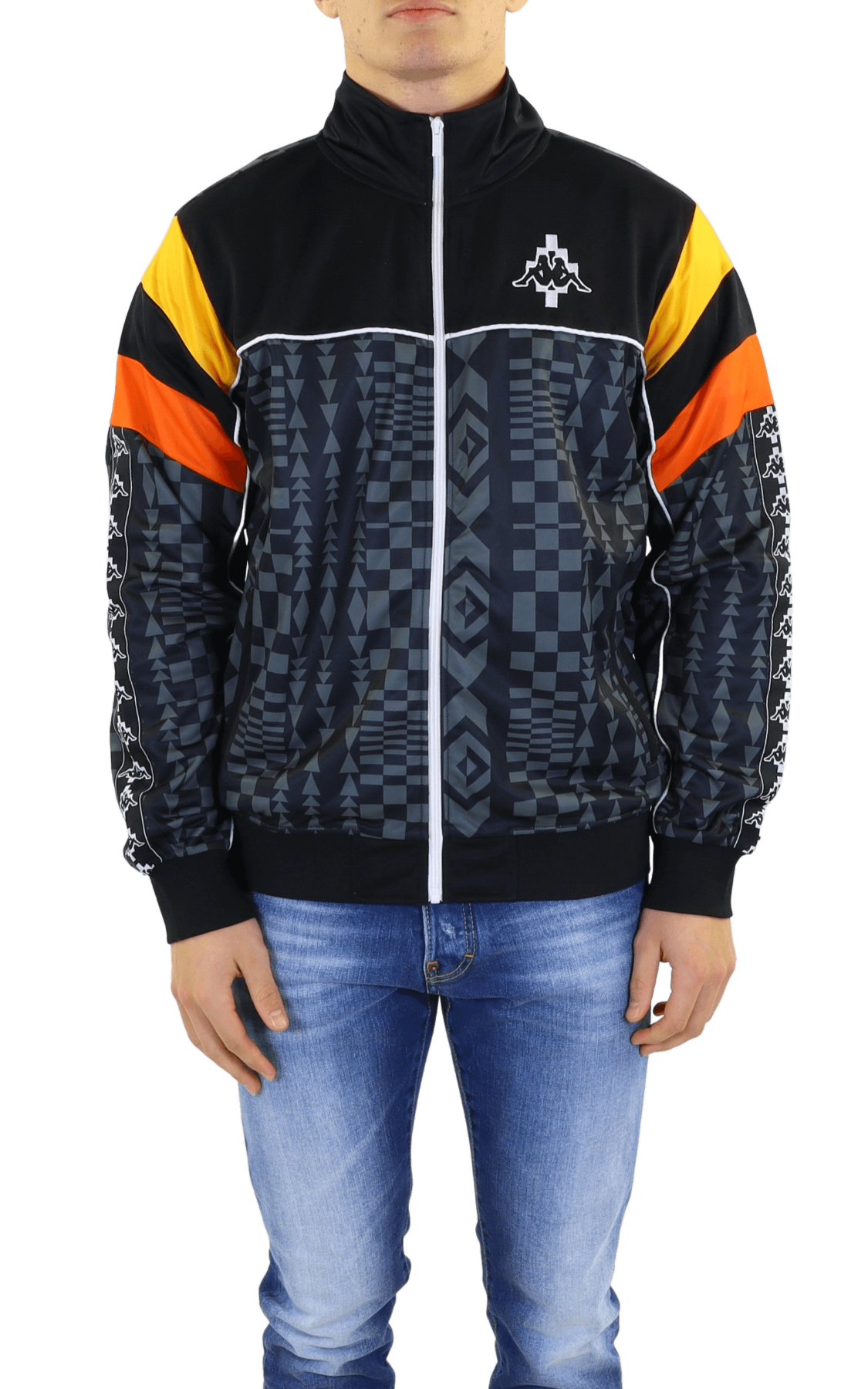 Men Aop Folk Kappa Track Jkt