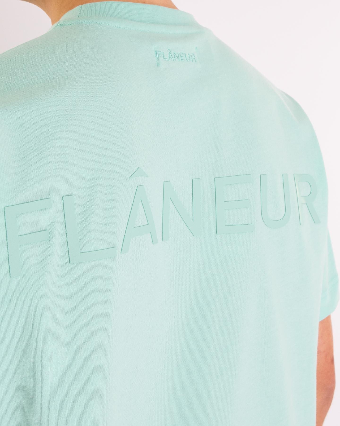 Heren Tonal Logo T-Shirt Blauw