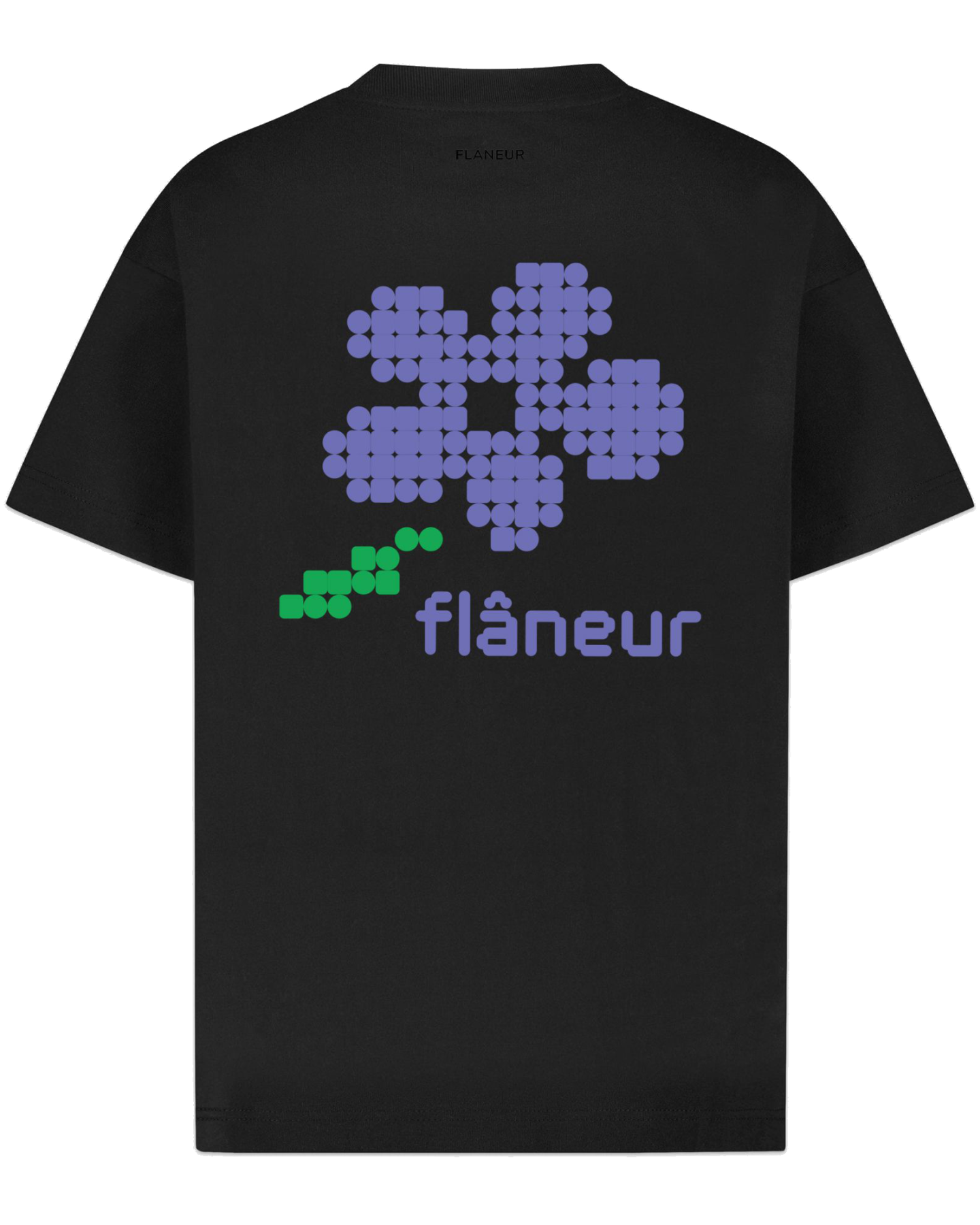 Heren Pixel Flower T-Shirt Zwart