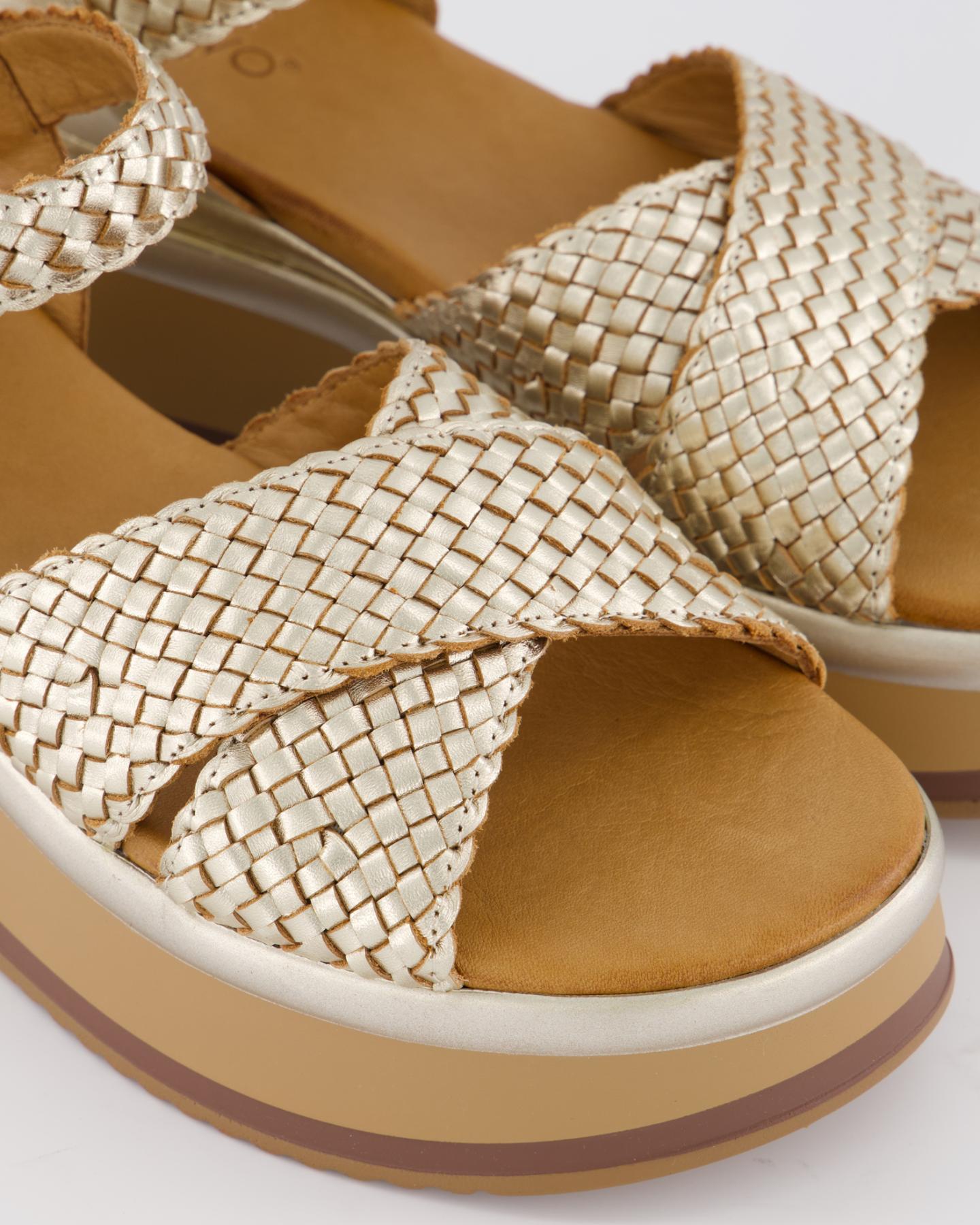 Dames Braided Strap Sandaal Metallic