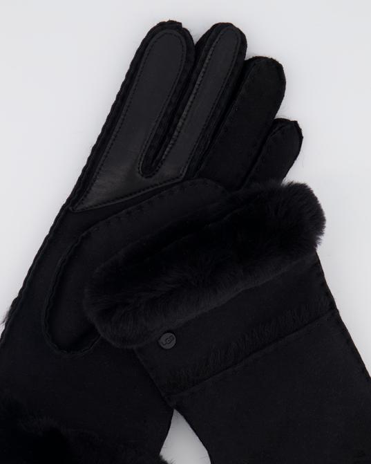 Women Sheepskin Gloves Black