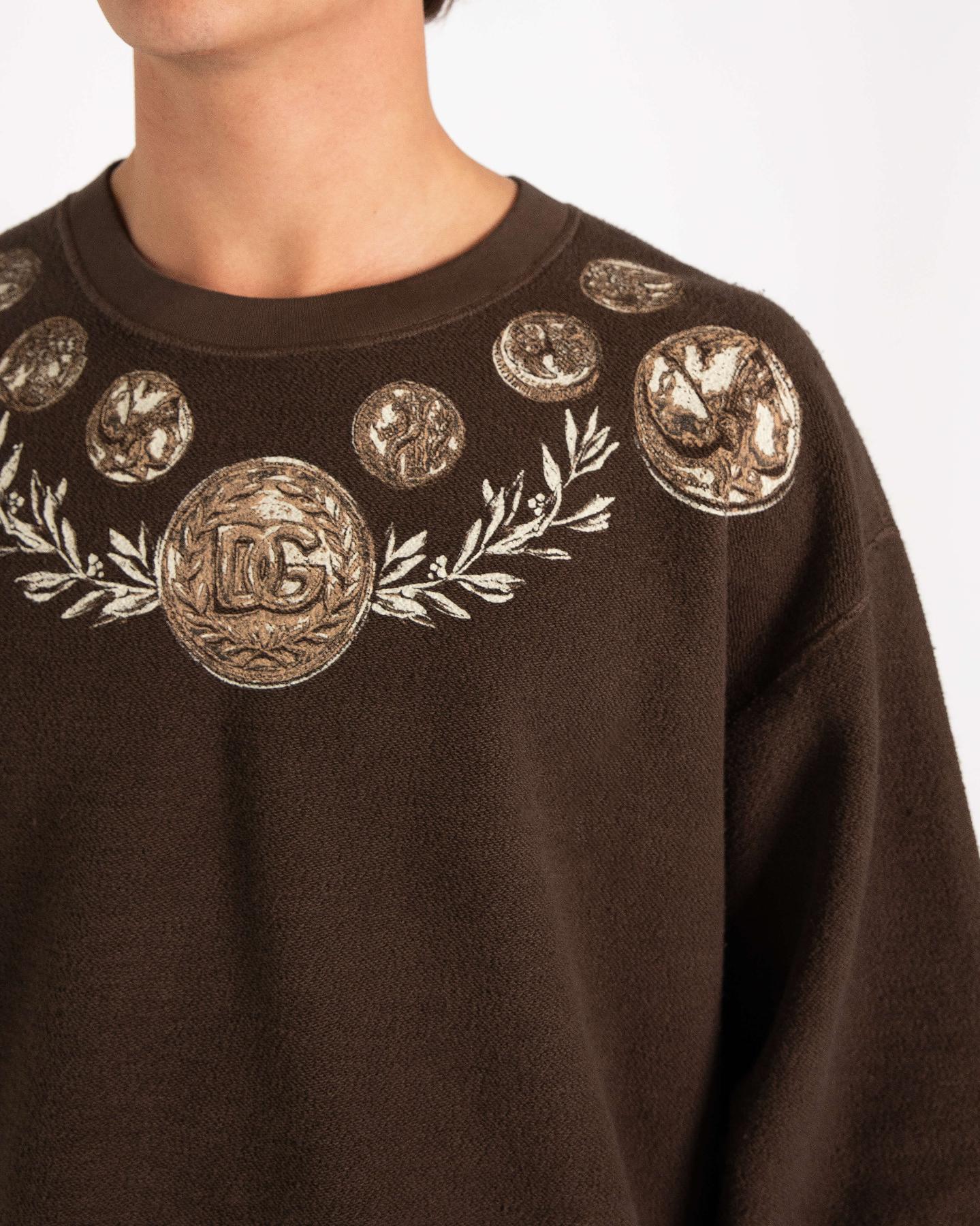 Men Coin Print Inside-Out Brown