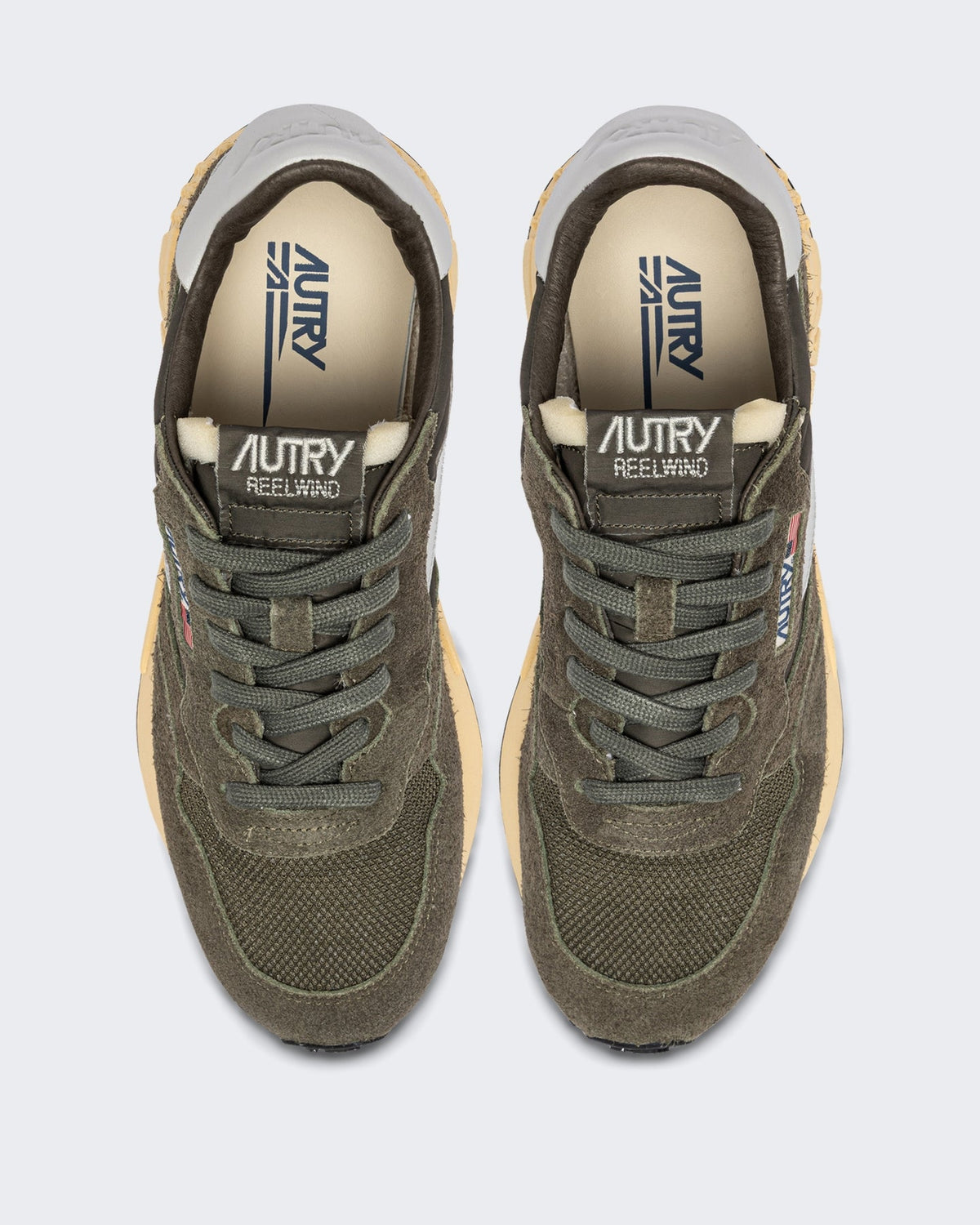 Autry Heren Reelwind Low sneakers suède Olijfgroen - Eleganza.nl